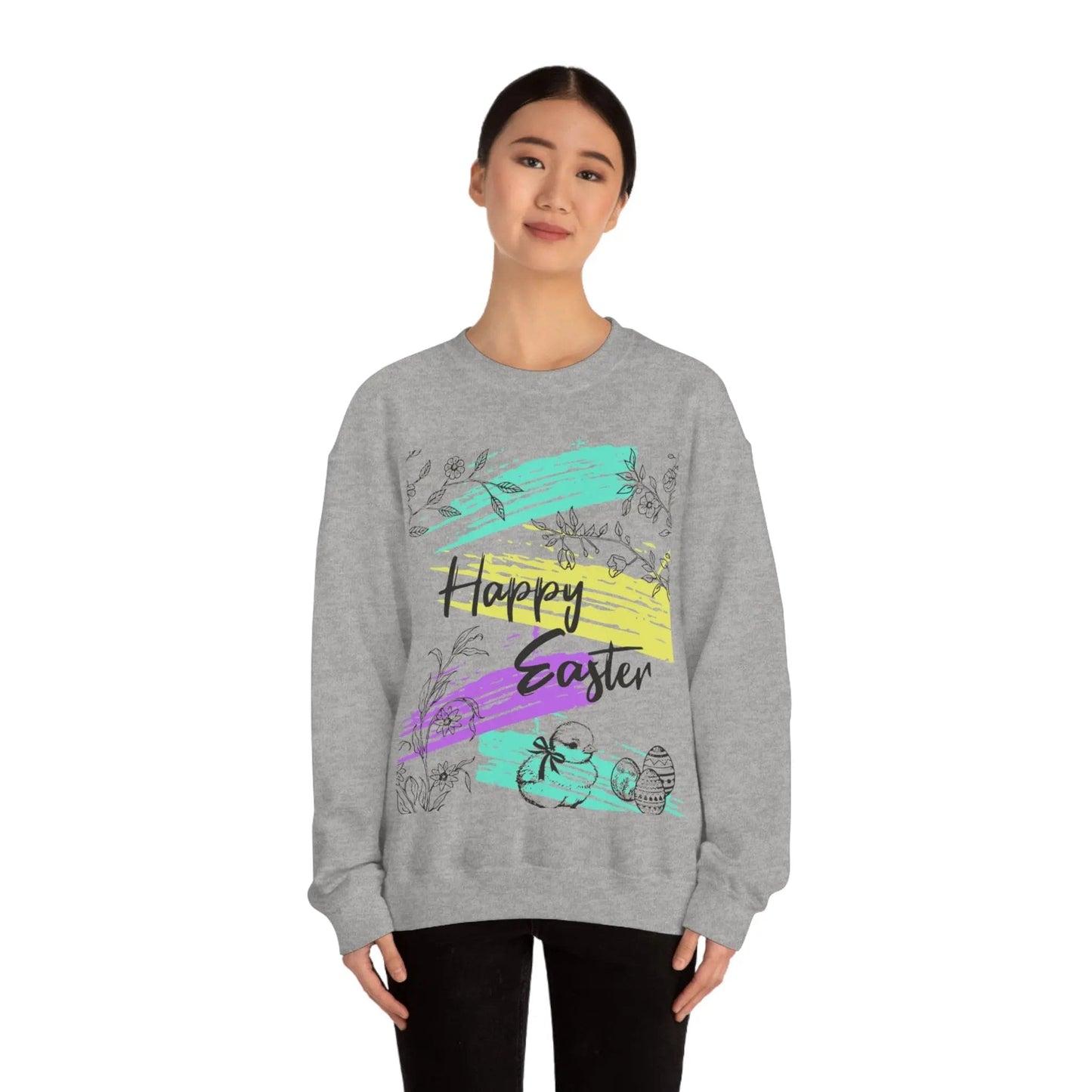 Happy Easter Pastel Unisex Heavy Blend Crewneck Sweatshirt