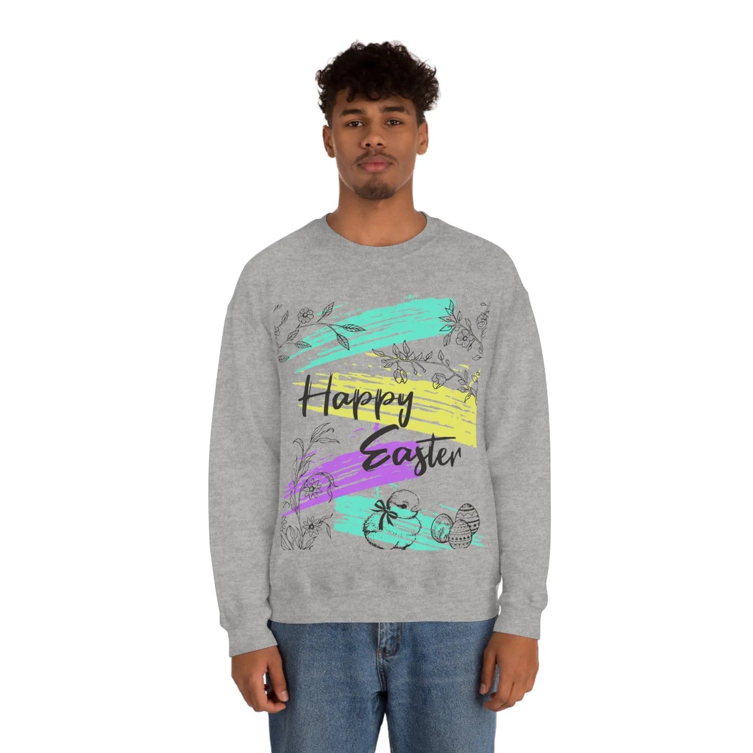 Happy Easter Pastel Unisex Heavy Blend Crewneck Sweatshirt