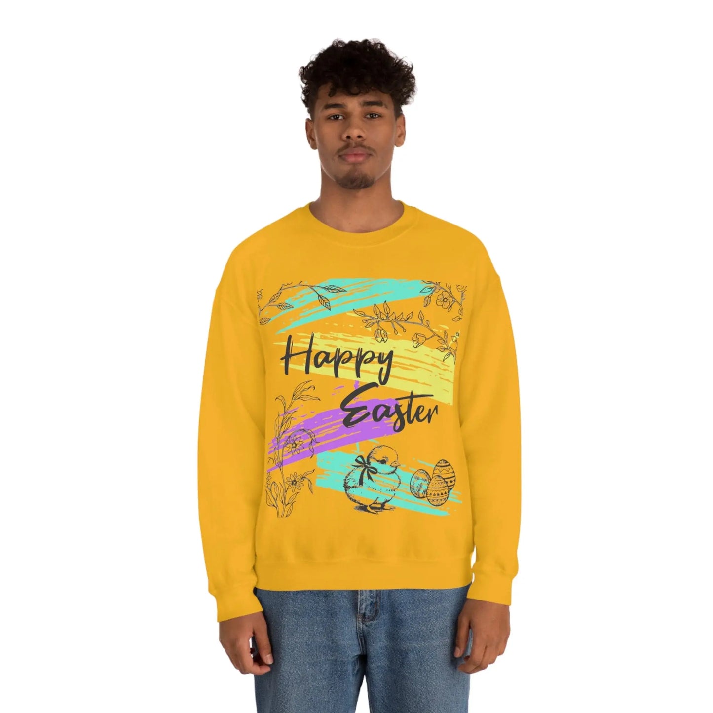 Happy Easter Pastel Unisex Heavy Blend Crewneck Sweatshirt