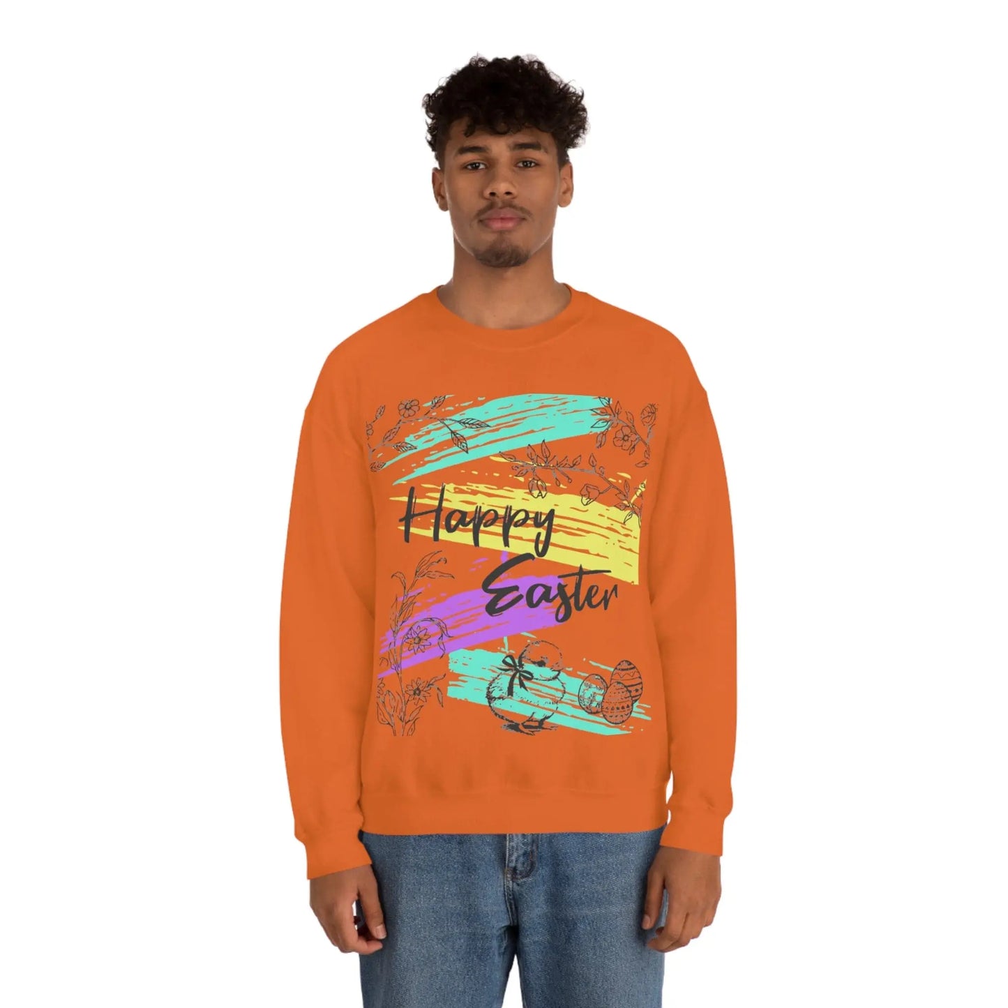 Happy Easter Pastel Unisex Heavy Blend Crewneck Sweatshirt