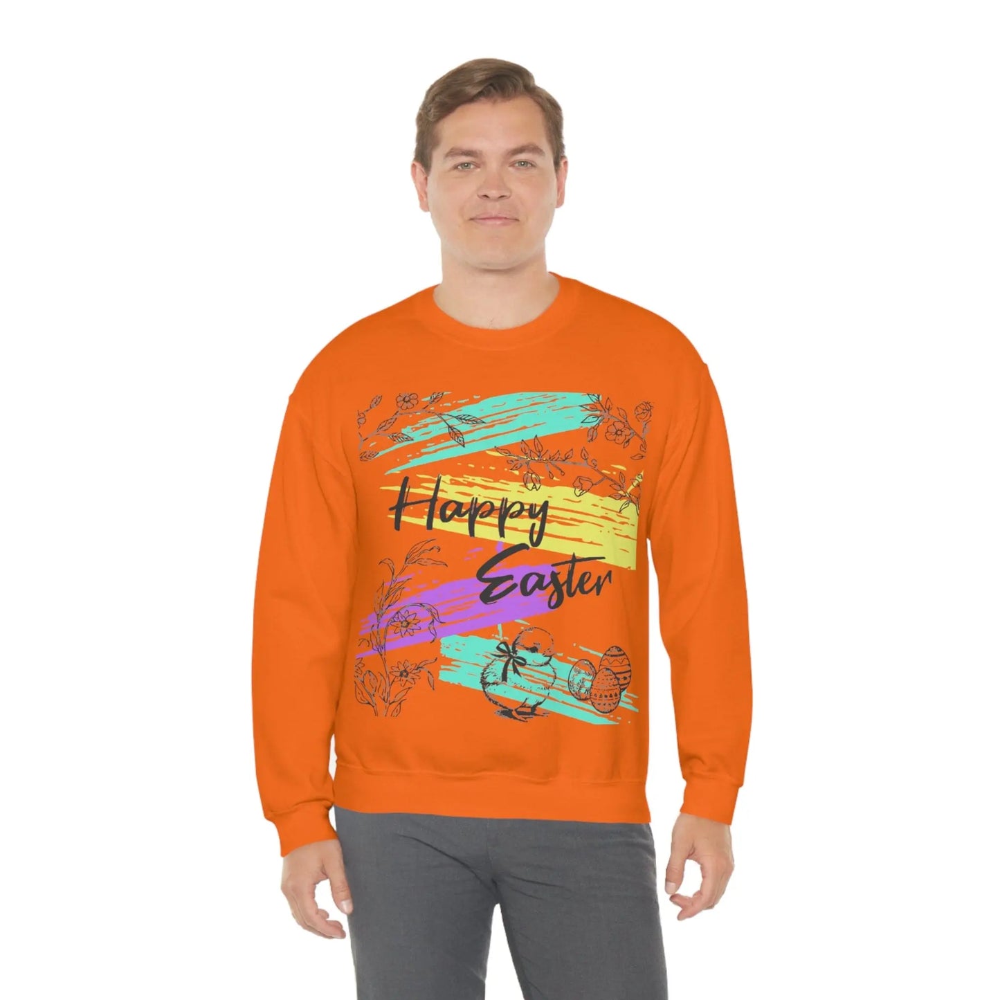 Happy Easter Pastel Unisex Heavy Blend Crewneck Sweatshirt