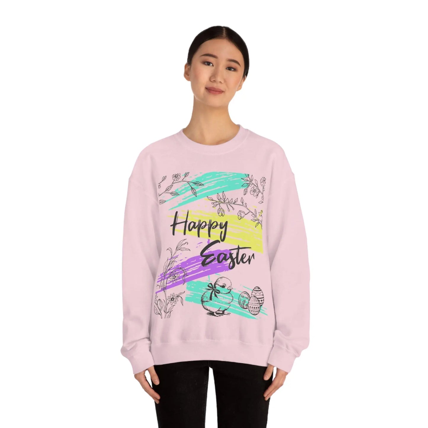 Happy Easter Pastel Unisex Heavy Blend Crewneck Sweatshirt