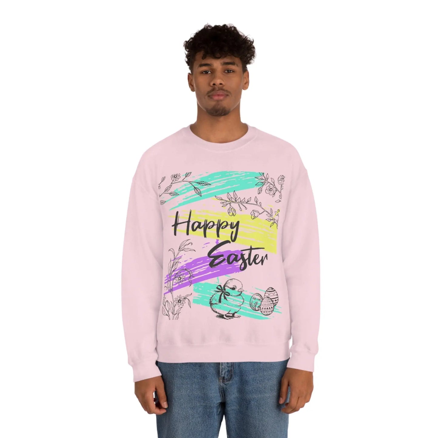 Happy Easter Pastel Unisex Heavy Blend Crewneck Sweatshirt