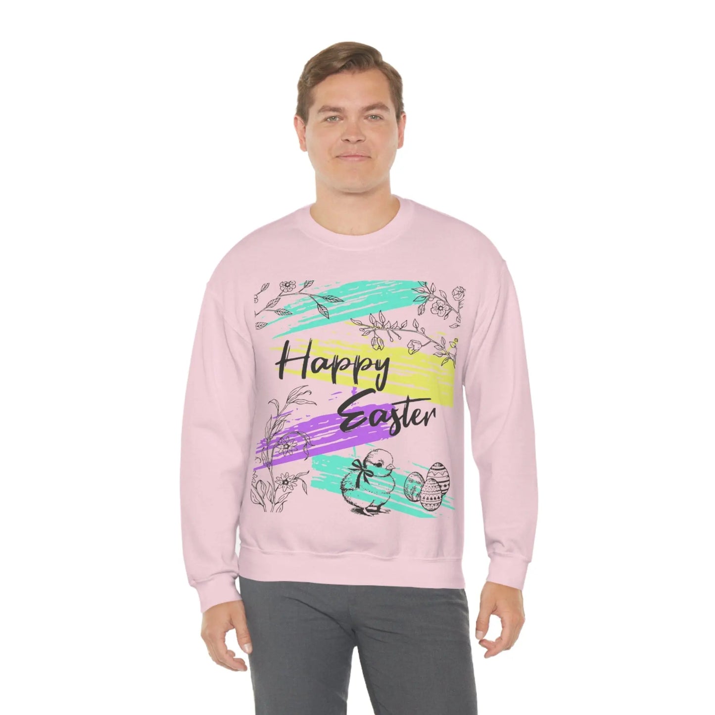 Happy Easter Pastel Unisex Heavy Blend Crewneck Sweatshirt