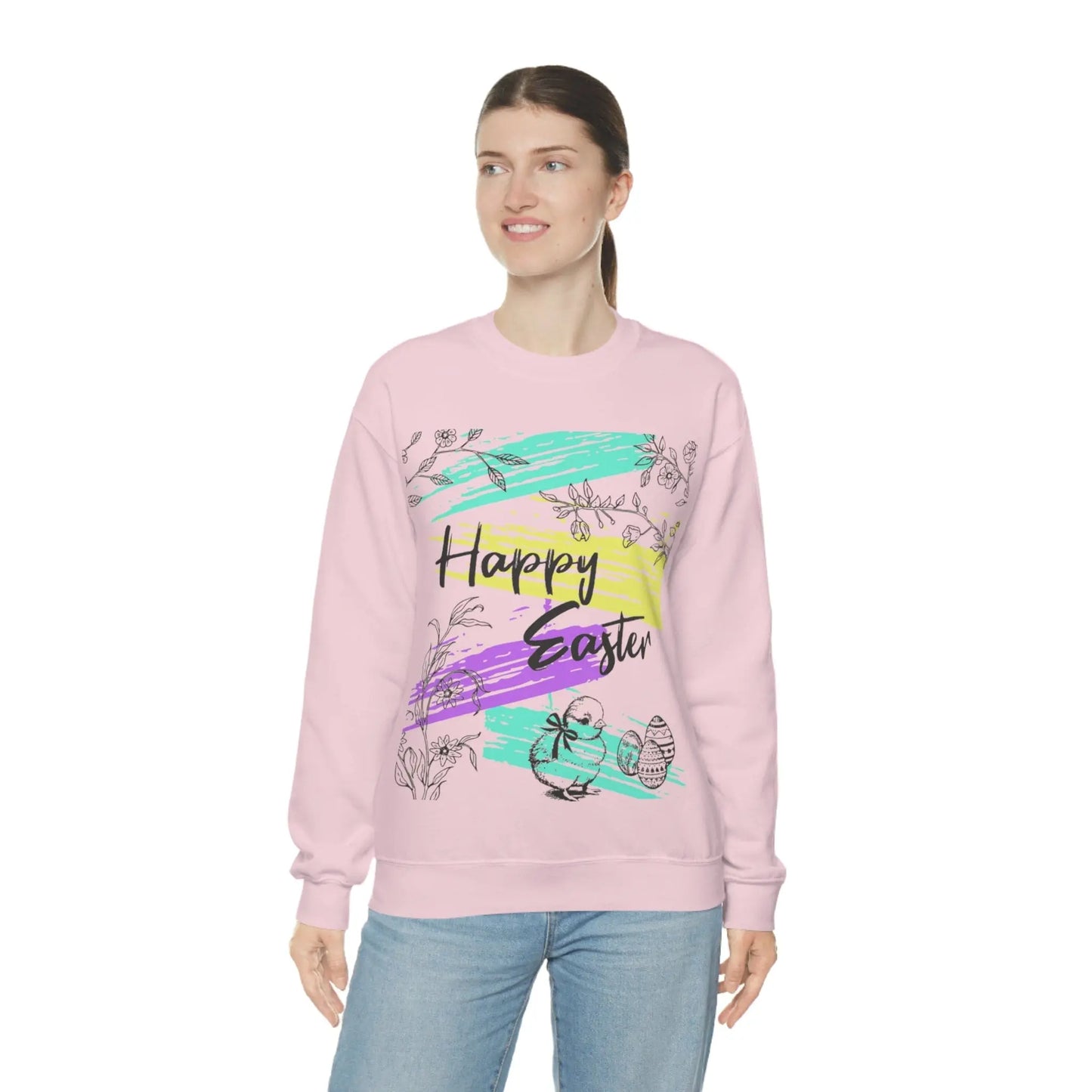 Happy Easter Pastel Unisex Heavy Blend Crewneck Sweatshirt