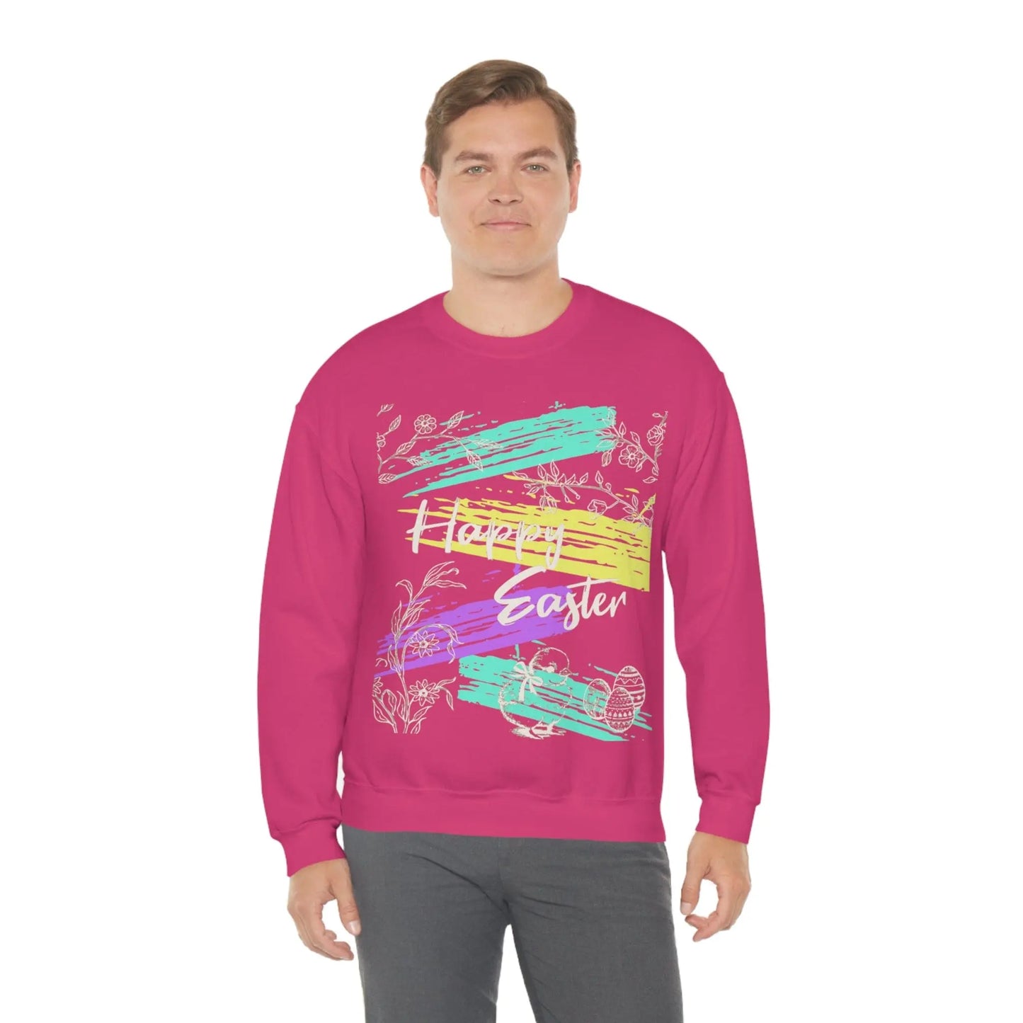 Happy Easter Pastel Unisex Heavy Blend Crewneck Sweatshirt