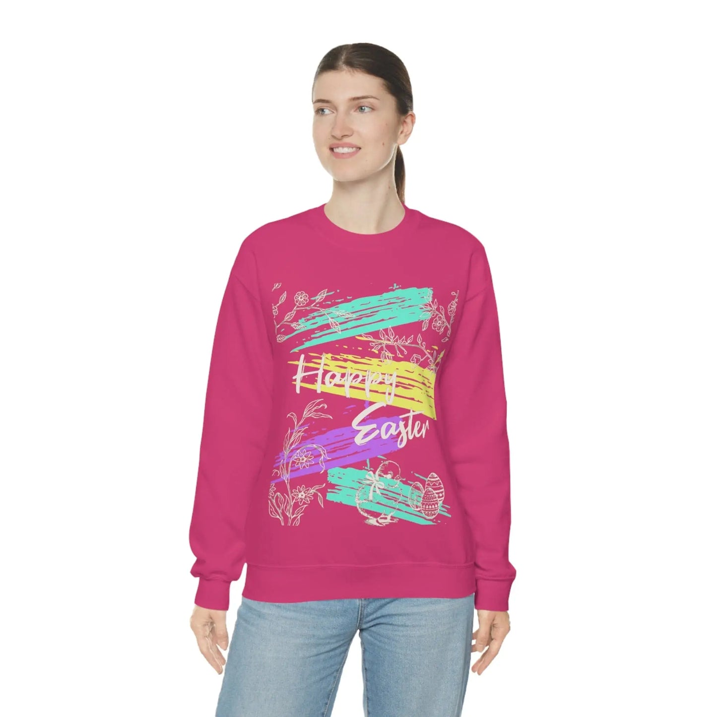 Happy Easter Pastel Unisex Heavy Blend Crewneck Sweatshirt