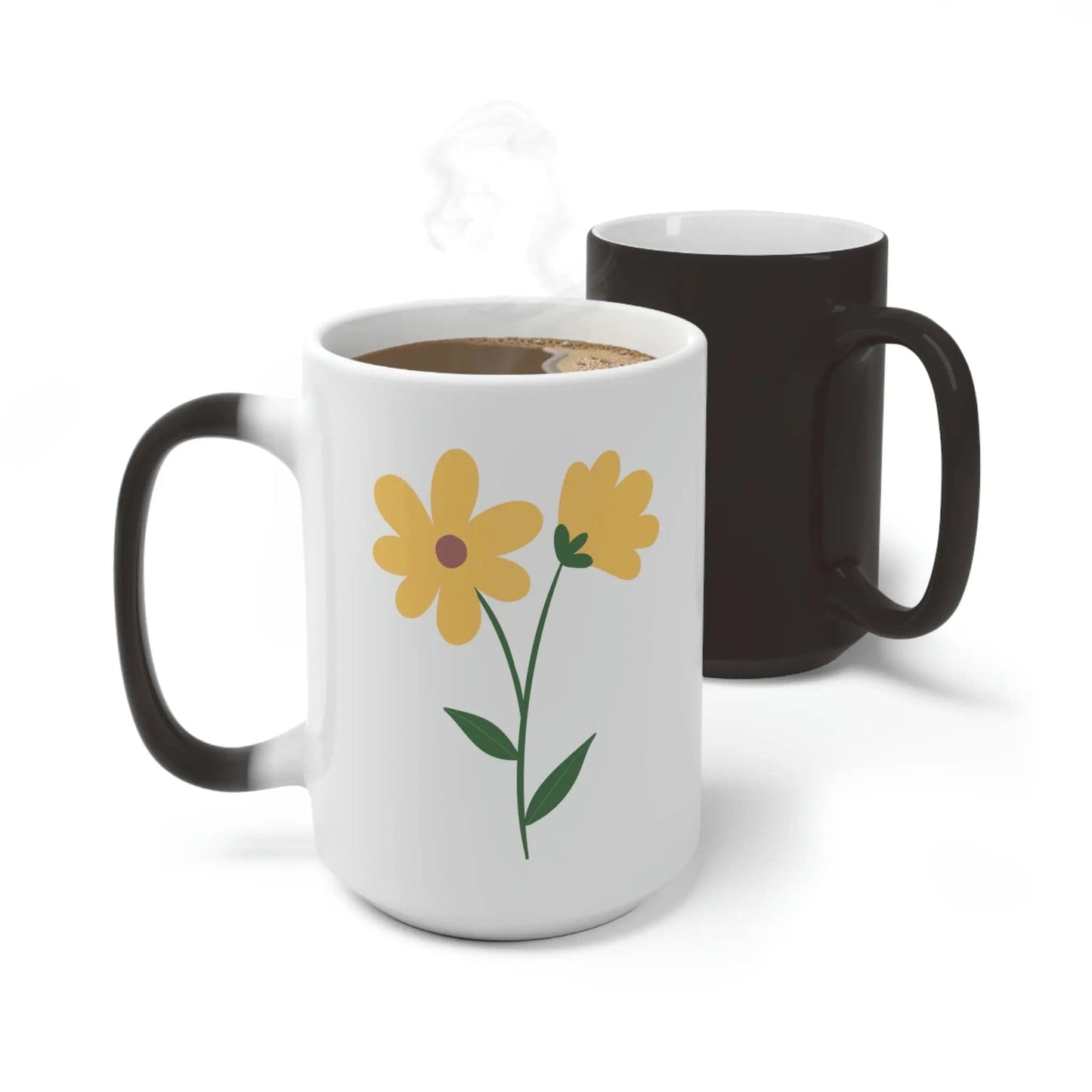 Happy Mother's day with flower Heat-activated Color Changing Mug 15oz