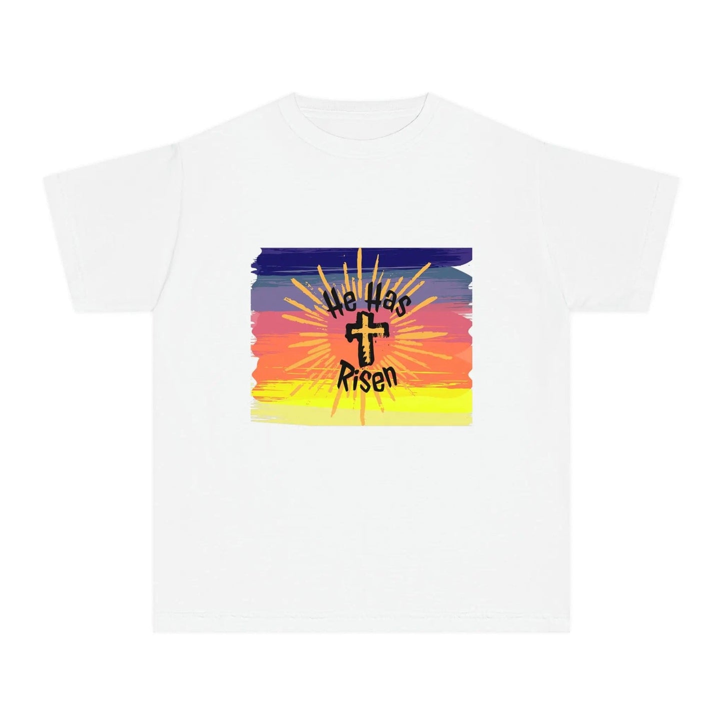 He is Risen! Youth Midweight Tee White