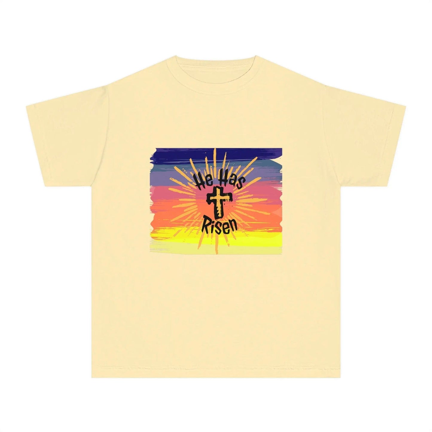 He is Risen! Youth Midweight Tee Butter