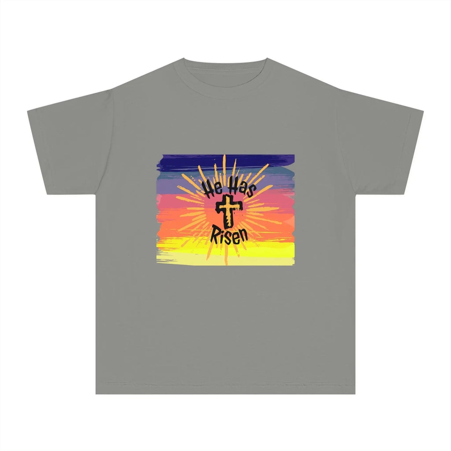 He is Risen! Youth Midweight Tee Grey