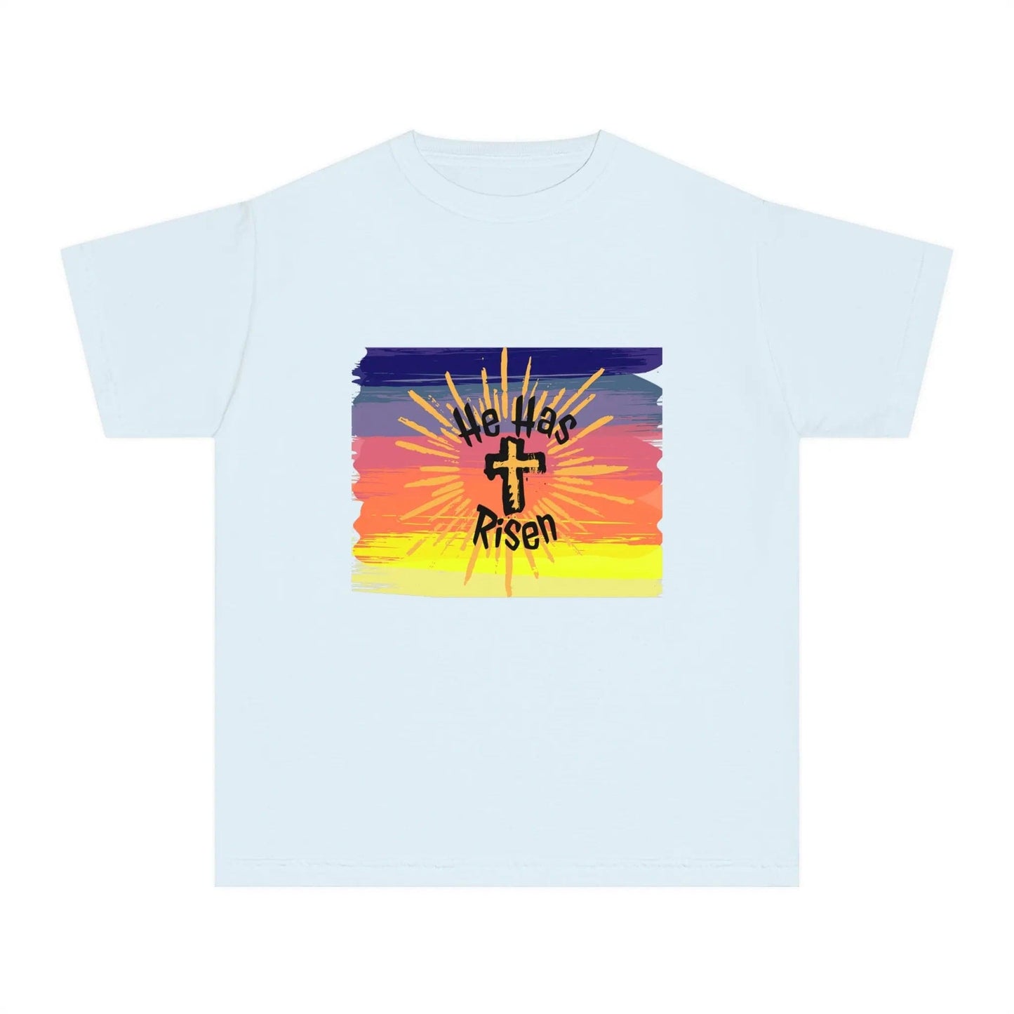 He is Risen! Youth Midweight Tee Chambray