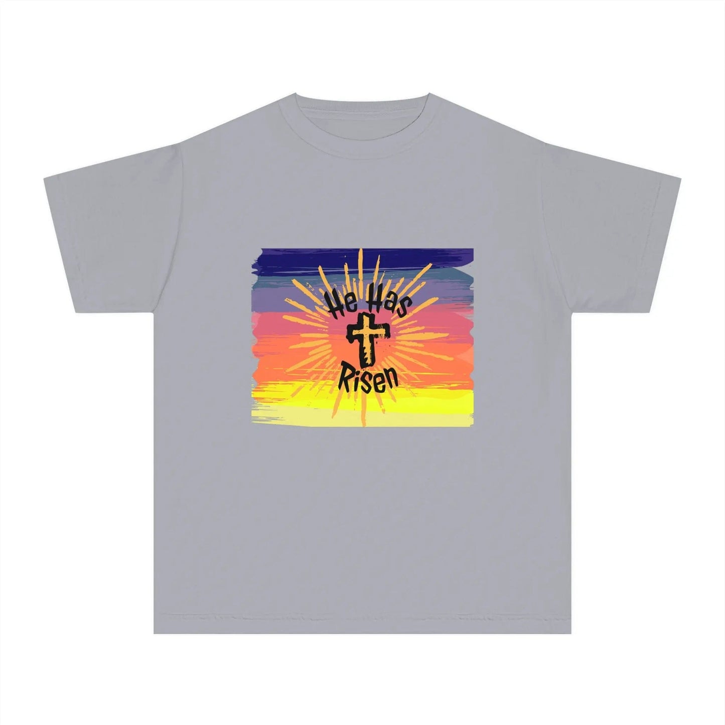 He is Risen! Youth Midweight Tee Granite