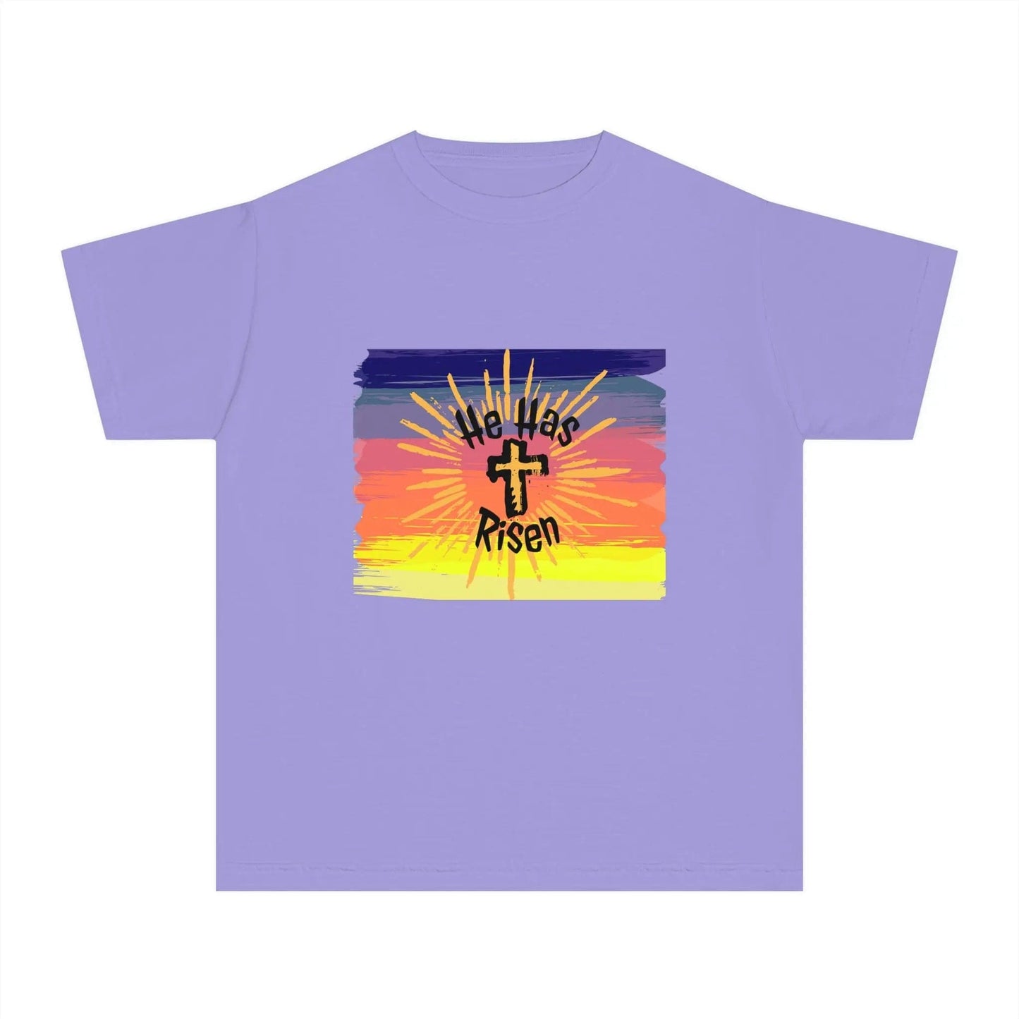 He is Risen! Youth Midweight Tee Violet