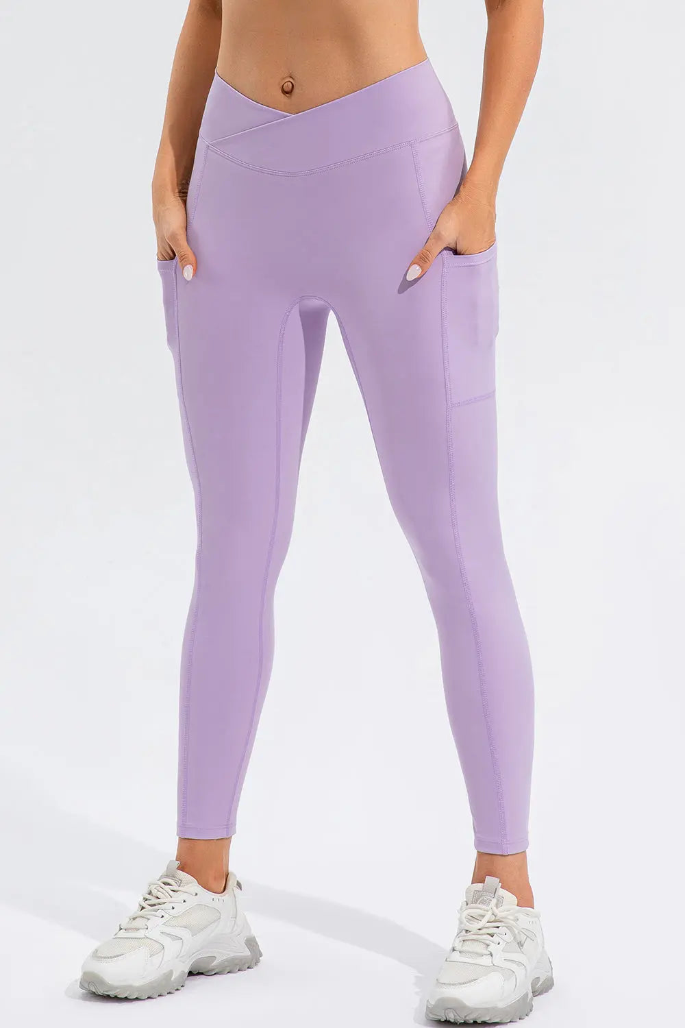 High Waist Active Leggings with Pockets Trendsi