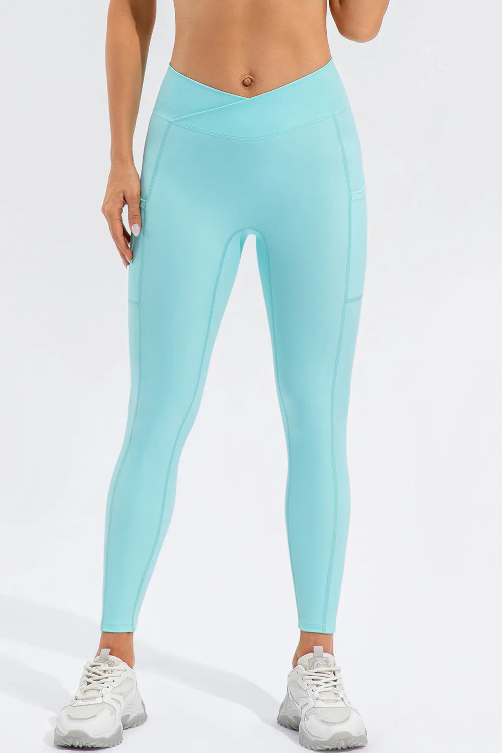 High Waist Active Leggings with Pockets Trendsi