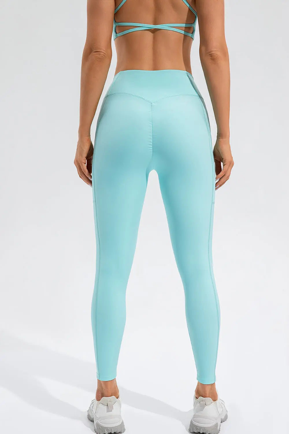 High Waist Active Leggings with Pockets Trendsi