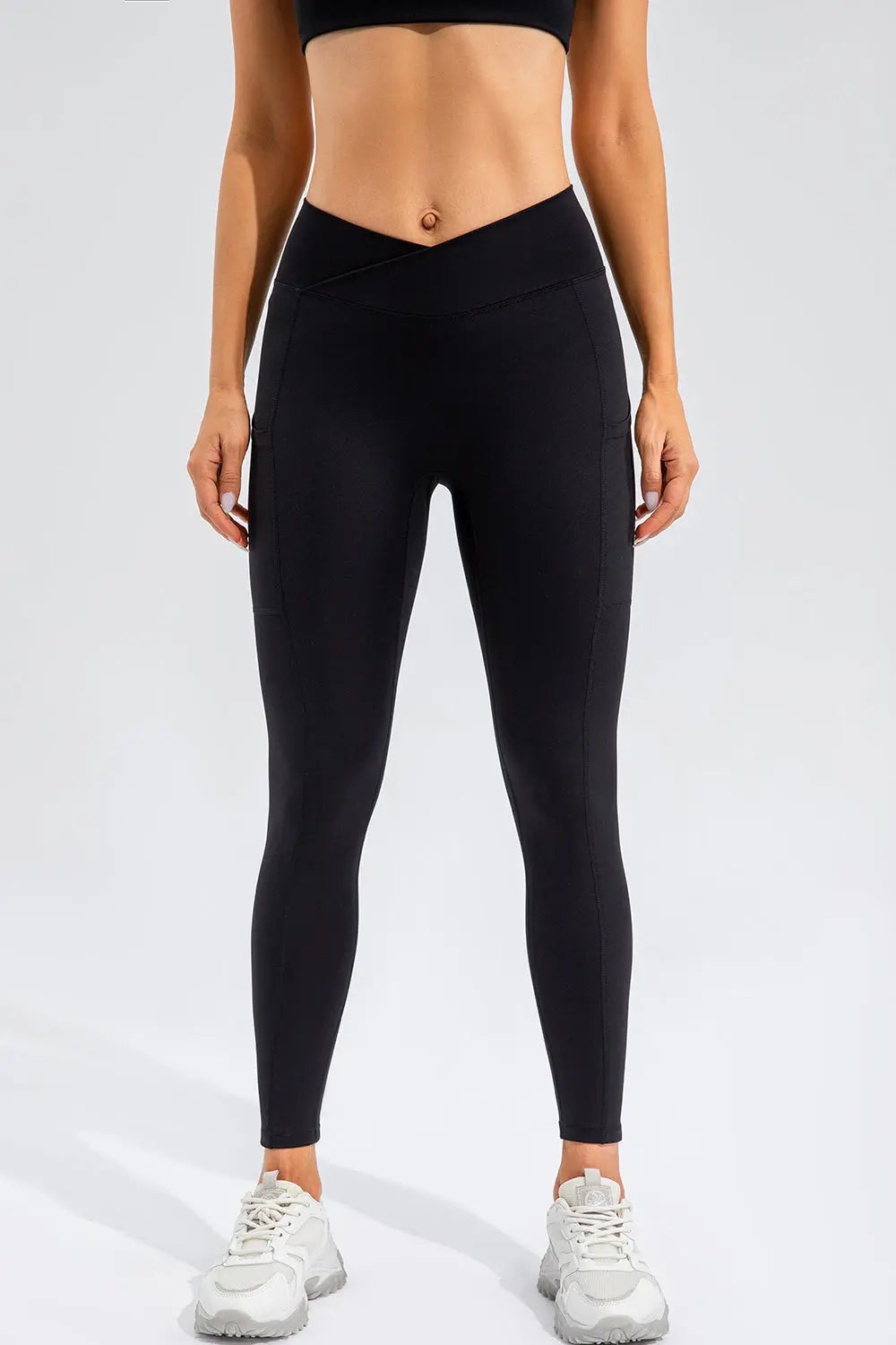 High Waist Active Leggings with Pockets Trendsi