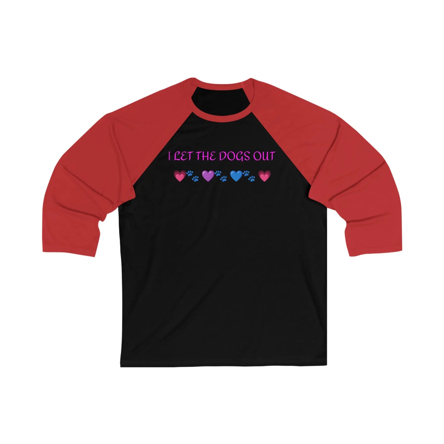 I Let the Dogs out *Custom for Arla* Unisex 3\4 Sleeve Baseball Tee Printify