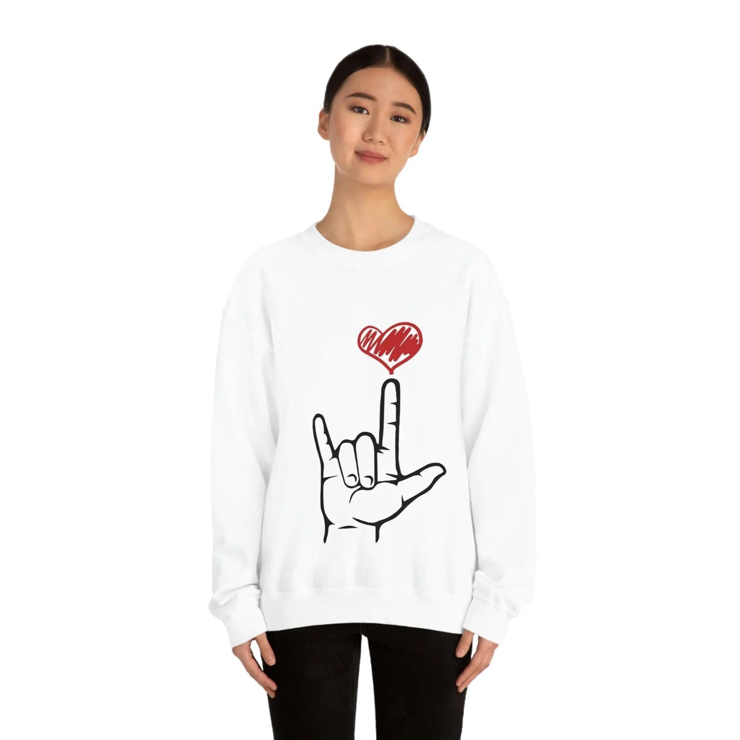 I Love You Hand Sign Sweater, ASL Crewneck Sweatshirt