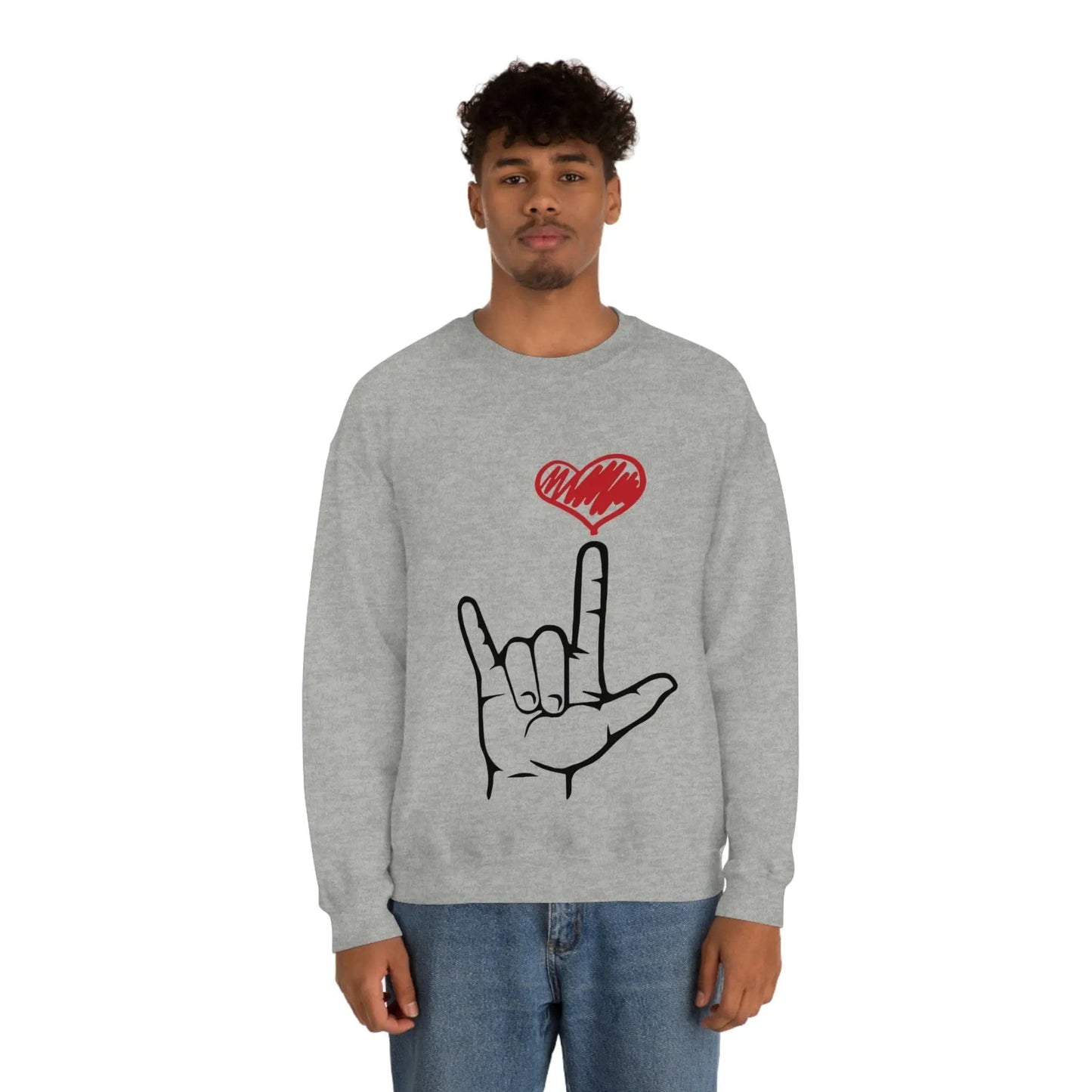 I Love You Hand Sign Sweater, ASL Crewneck Sweatshirt