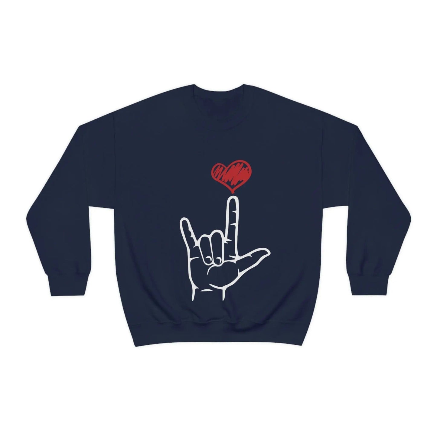 I Love You Hand Sign Sweater, ASL Crewneck Sweatshirt