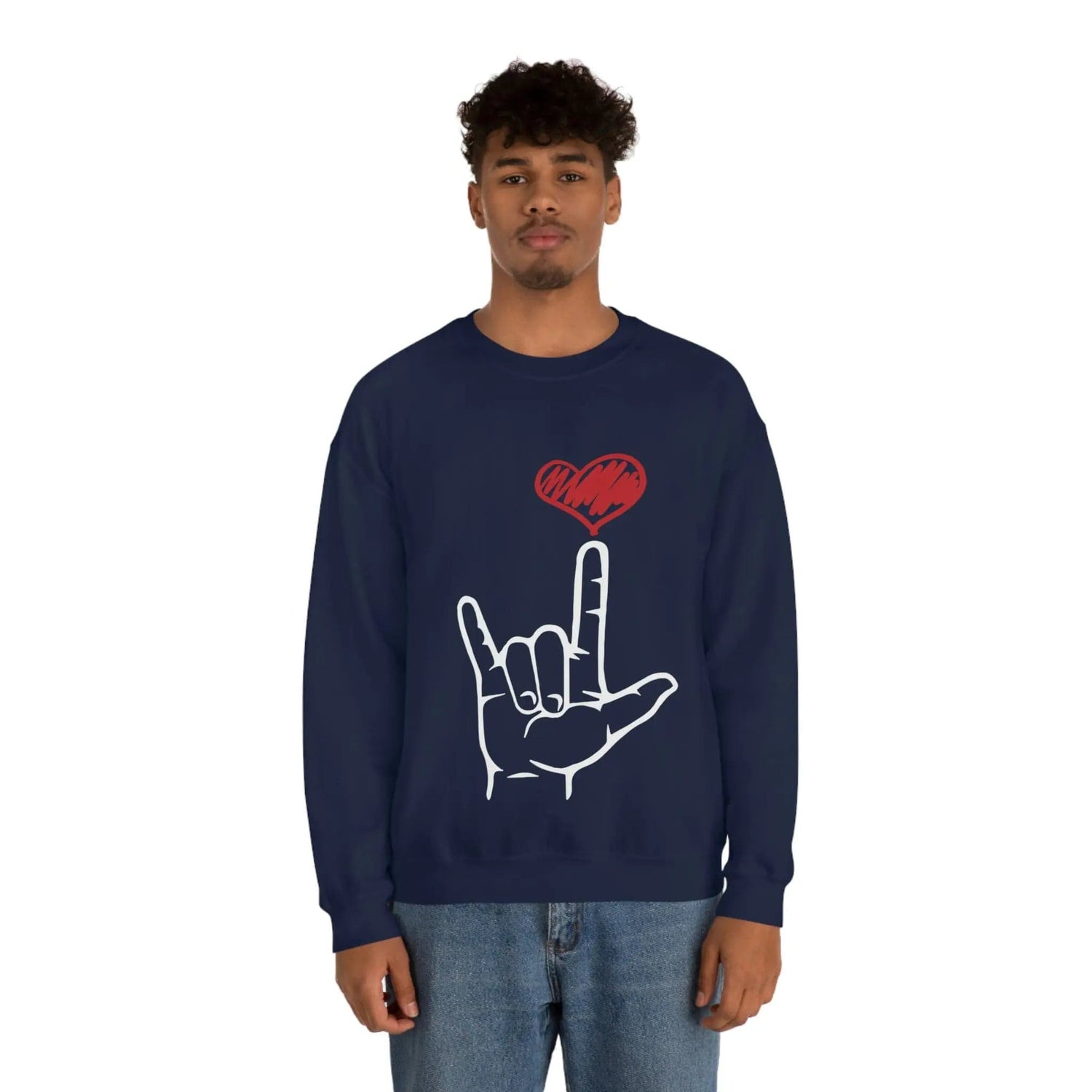 I Love You Hand Sign Sweater, ASL Crewneck Sweatshirt