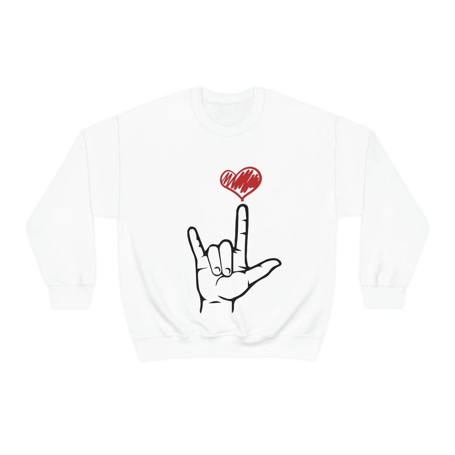 I Love You Hand Sign Sweater, ASL Crewneck Sweatshirt