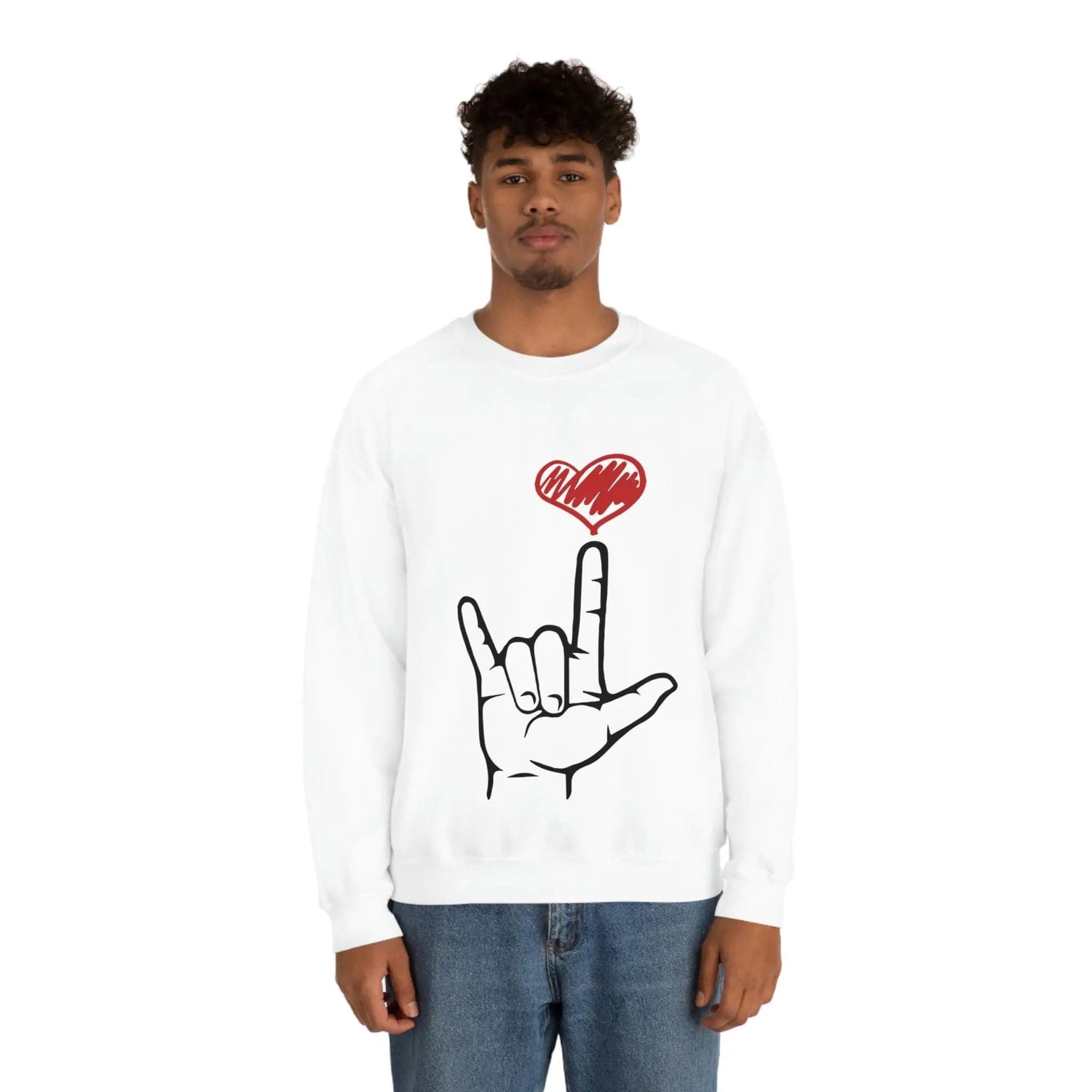 I Love You Hand Sign Sweater, ASL Crewneck Sweatshirt