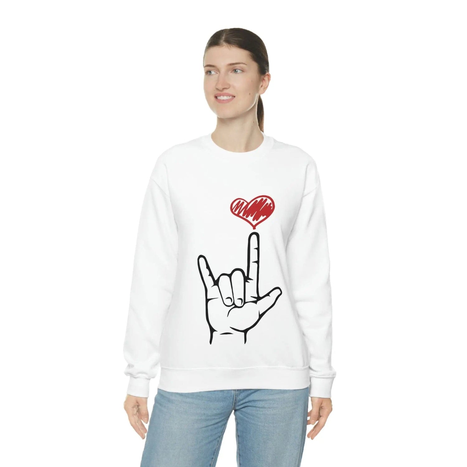 I Love You Hand Sign Sweater, ASL Crewneck Sweatshirt