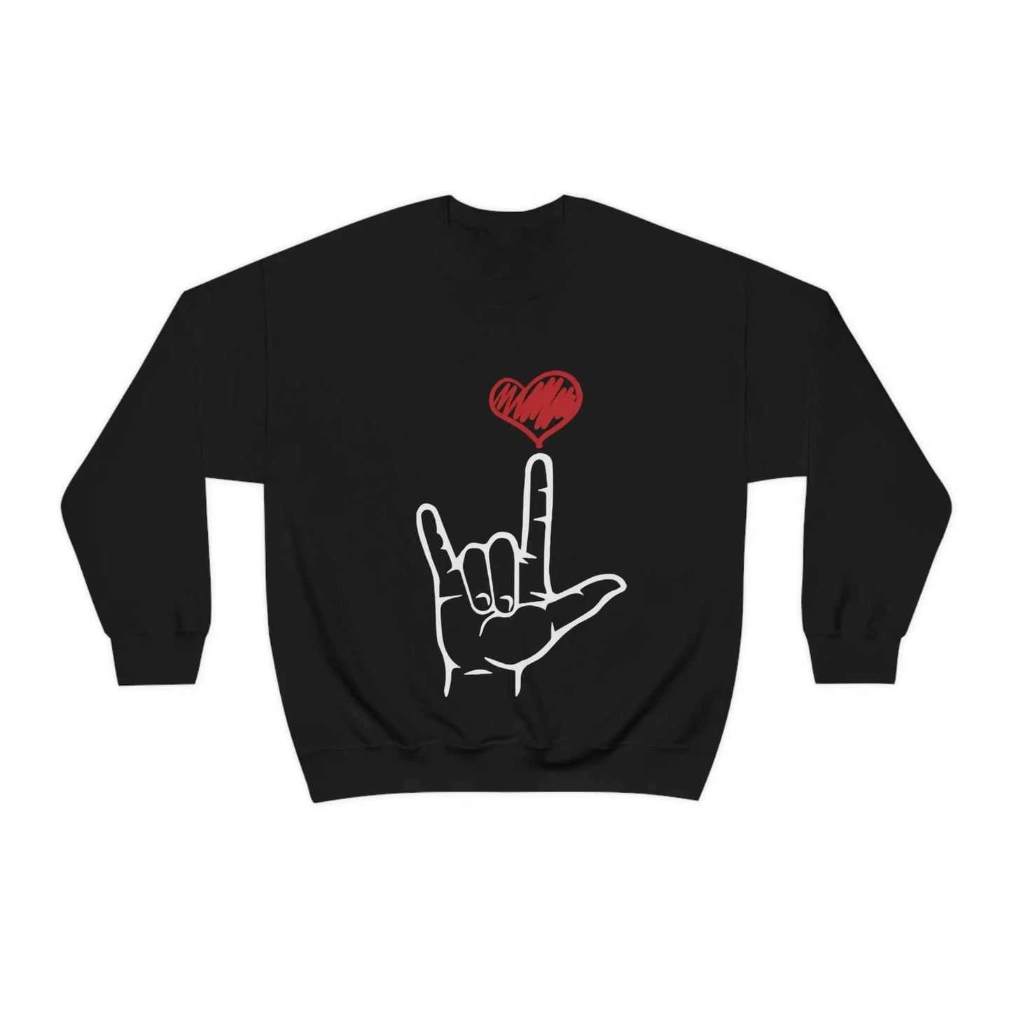 I Love You Hand Sign Sweater, ASL Crewneck Sweatshirt