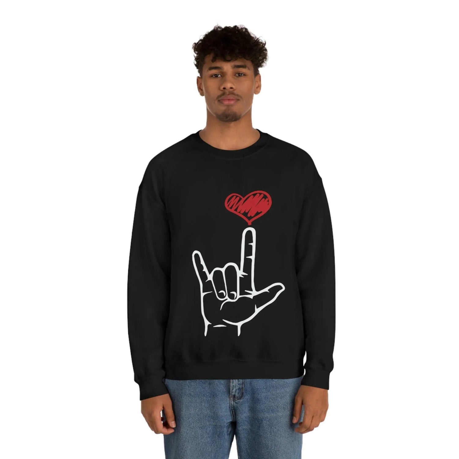 I Love You Hand Sign Sweater, ASL Crewneck Sweatshirt