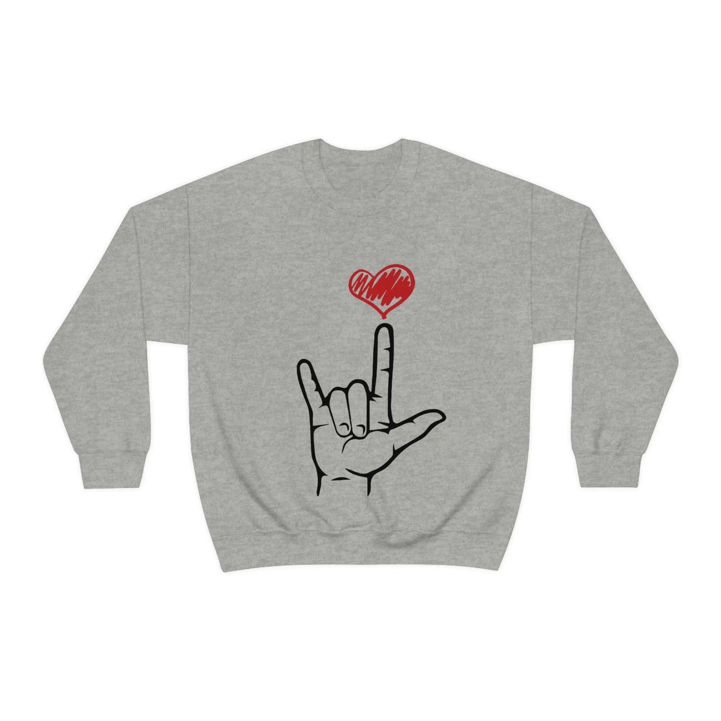 I Love You Hand Sign Sweater, ASL Crewneck Sweatshirt