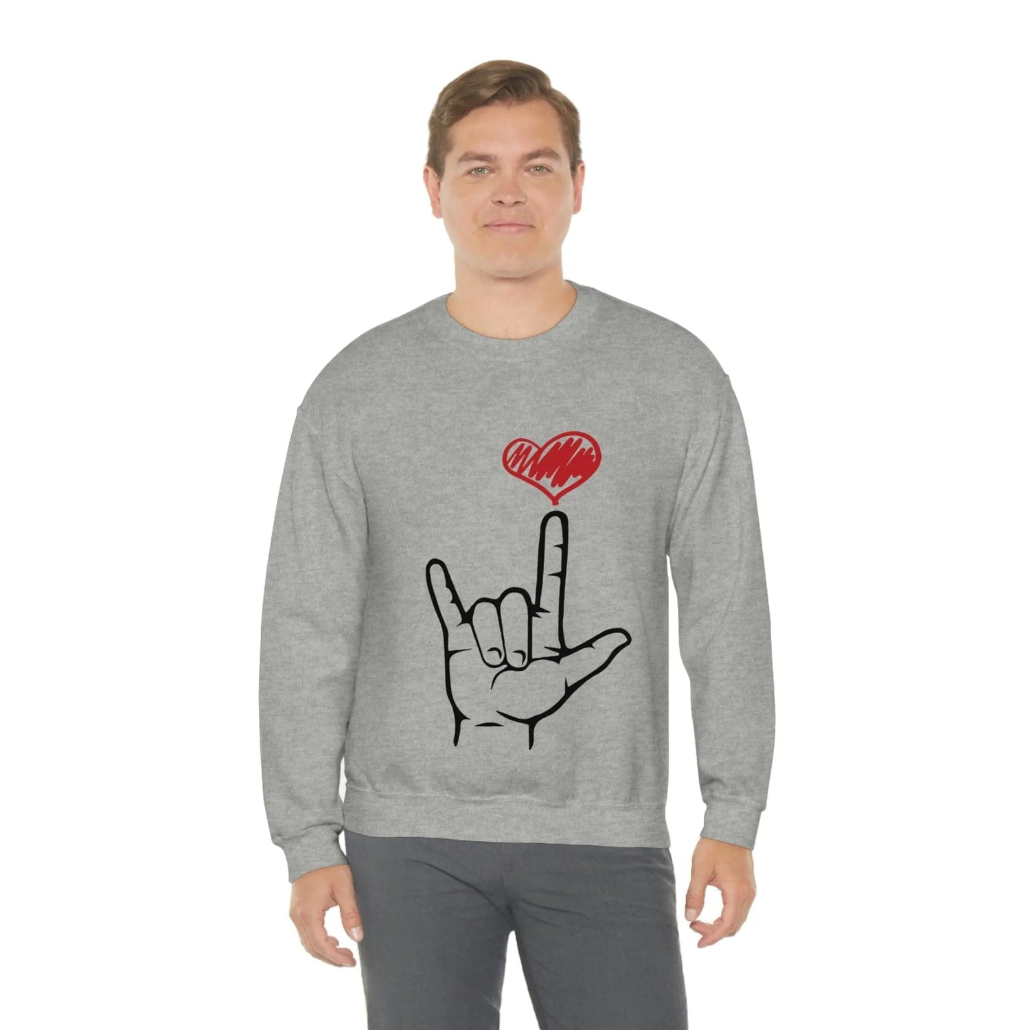 I Love You Hand Sign Sweater, ASL Crewneck Sweatshirt