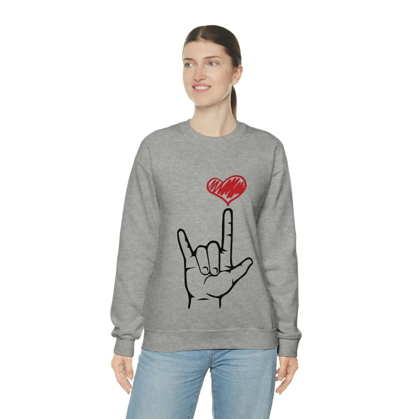 I Love You Hand Sign Sweater, ASL Crewneck Sweatshirt