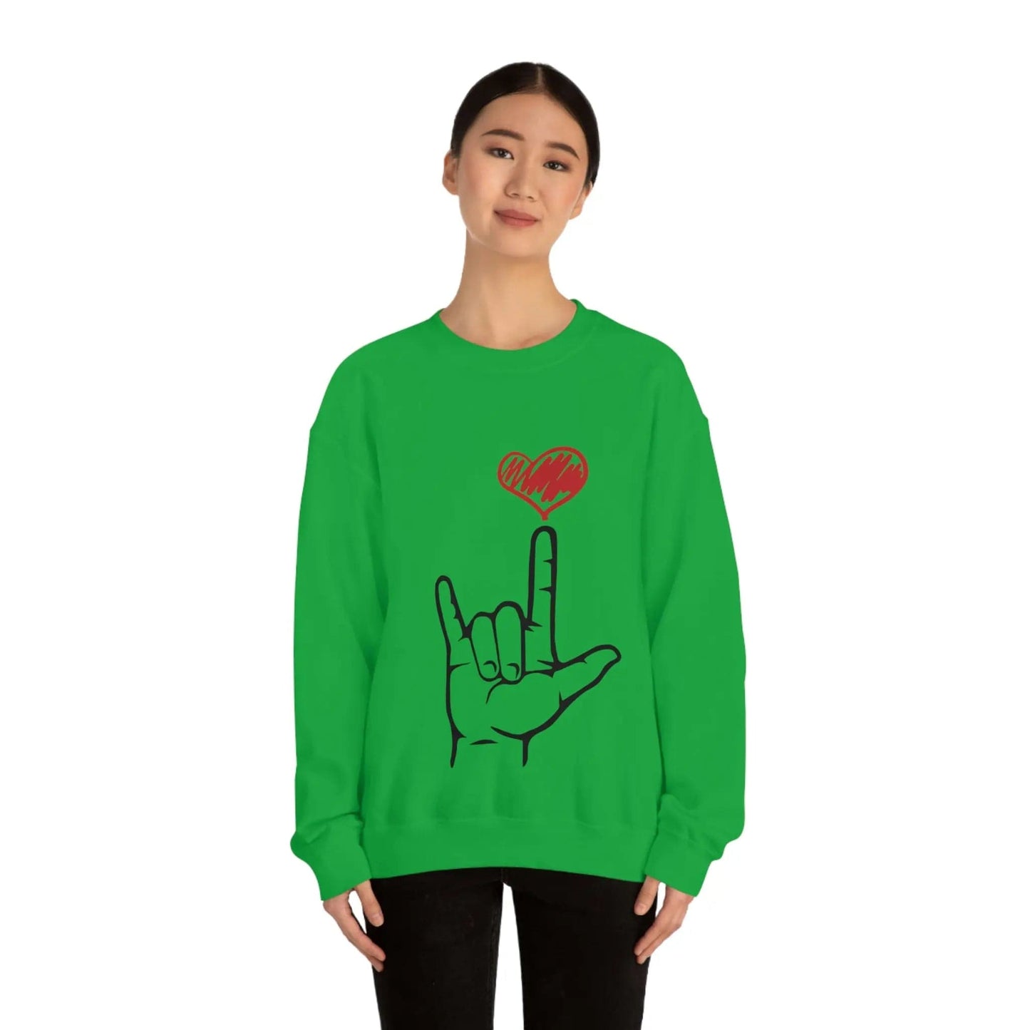 I Love You Hand Sign Sweater, ASL Crewneck Sweatshirt