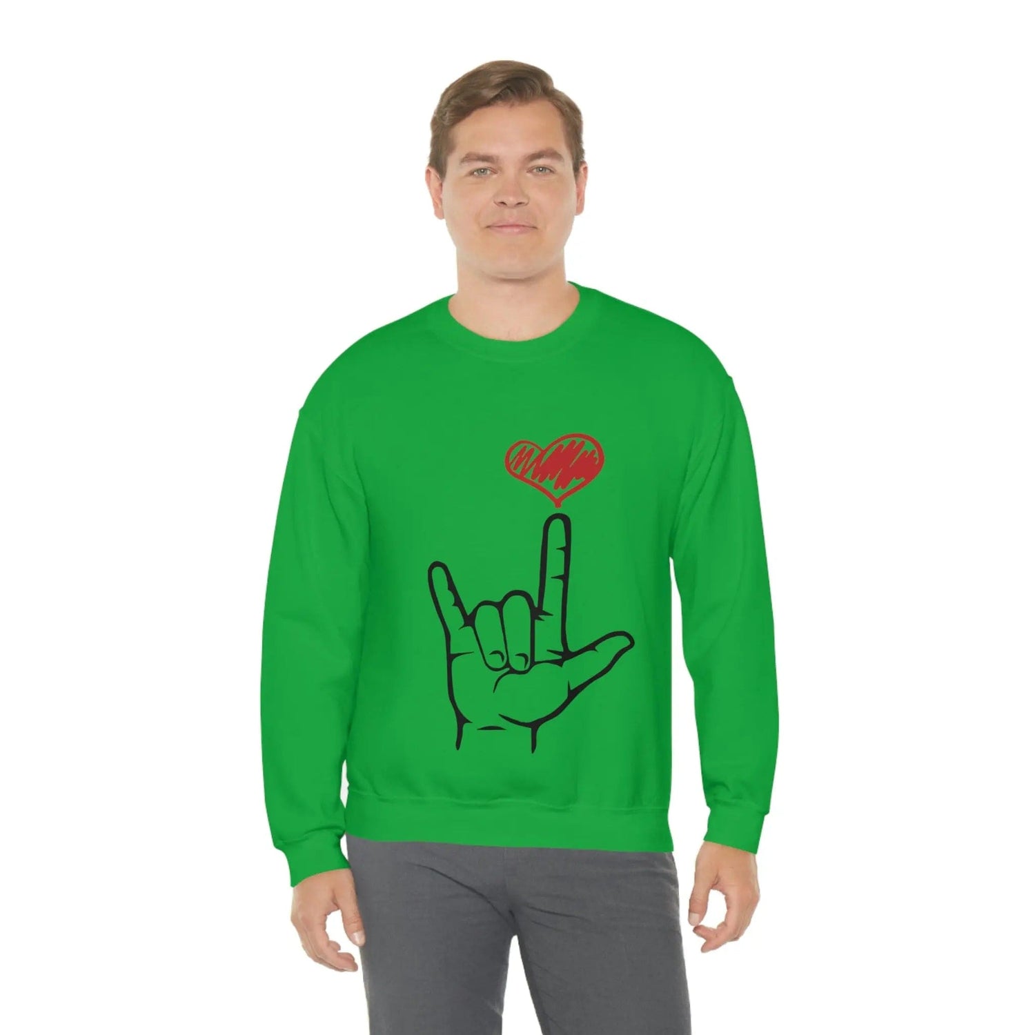 I Love You Hand Sign Sweater, ASL Crewneck Sweatshirt