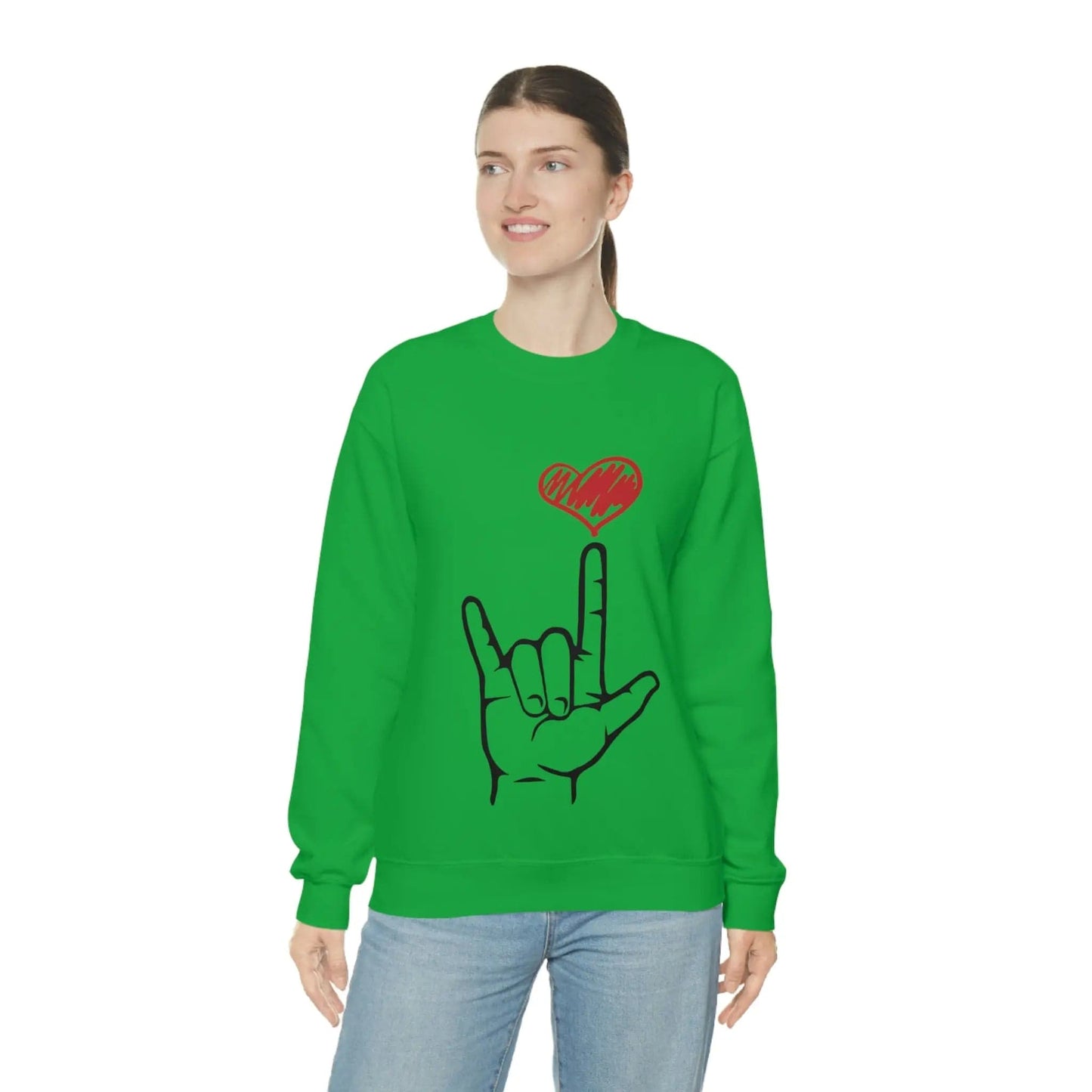 I Love You Hand Sign Sweater, ASL Crewneck Sweatshirt