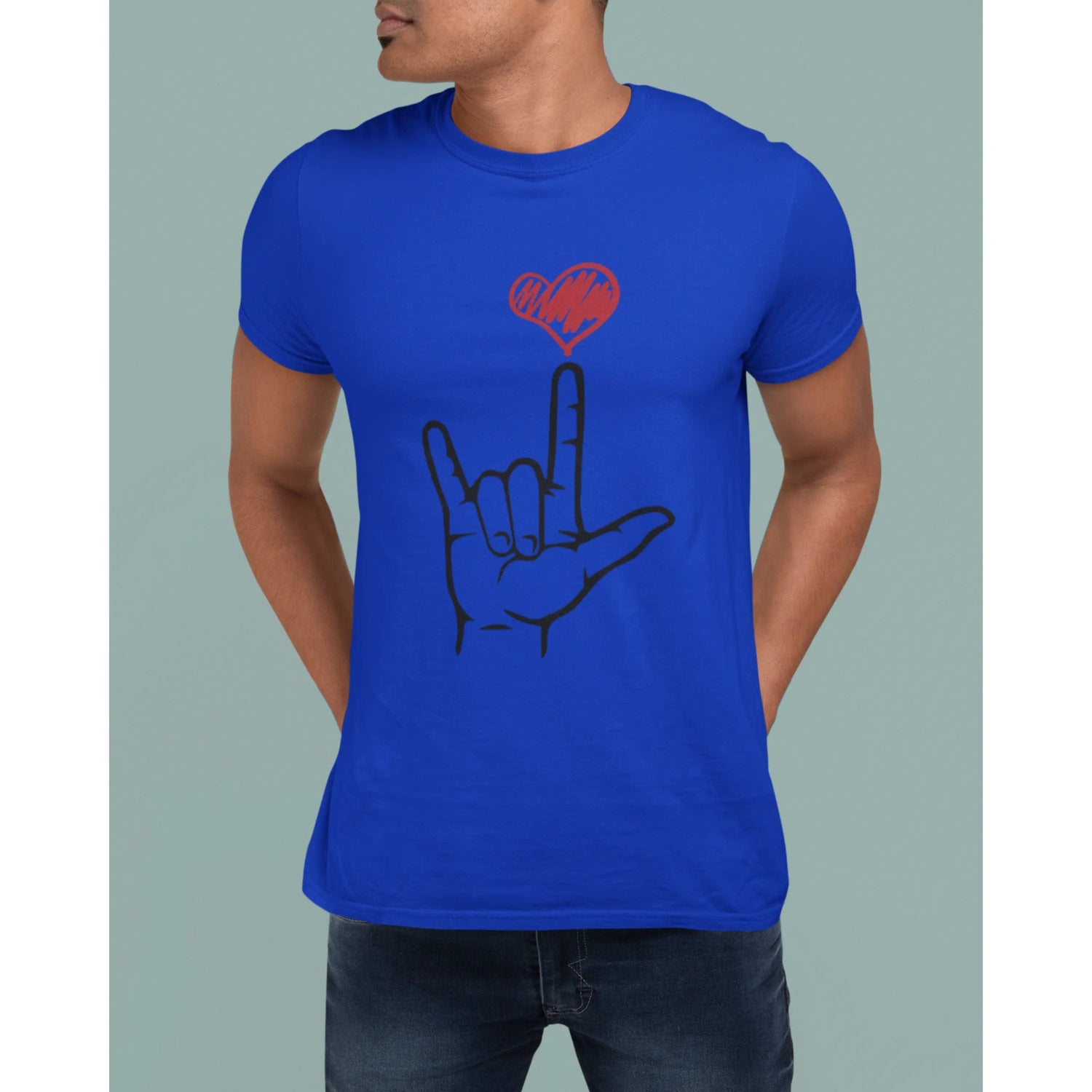 I Love You Hand Sign Sweatshirt, ASL Softstyle Tee