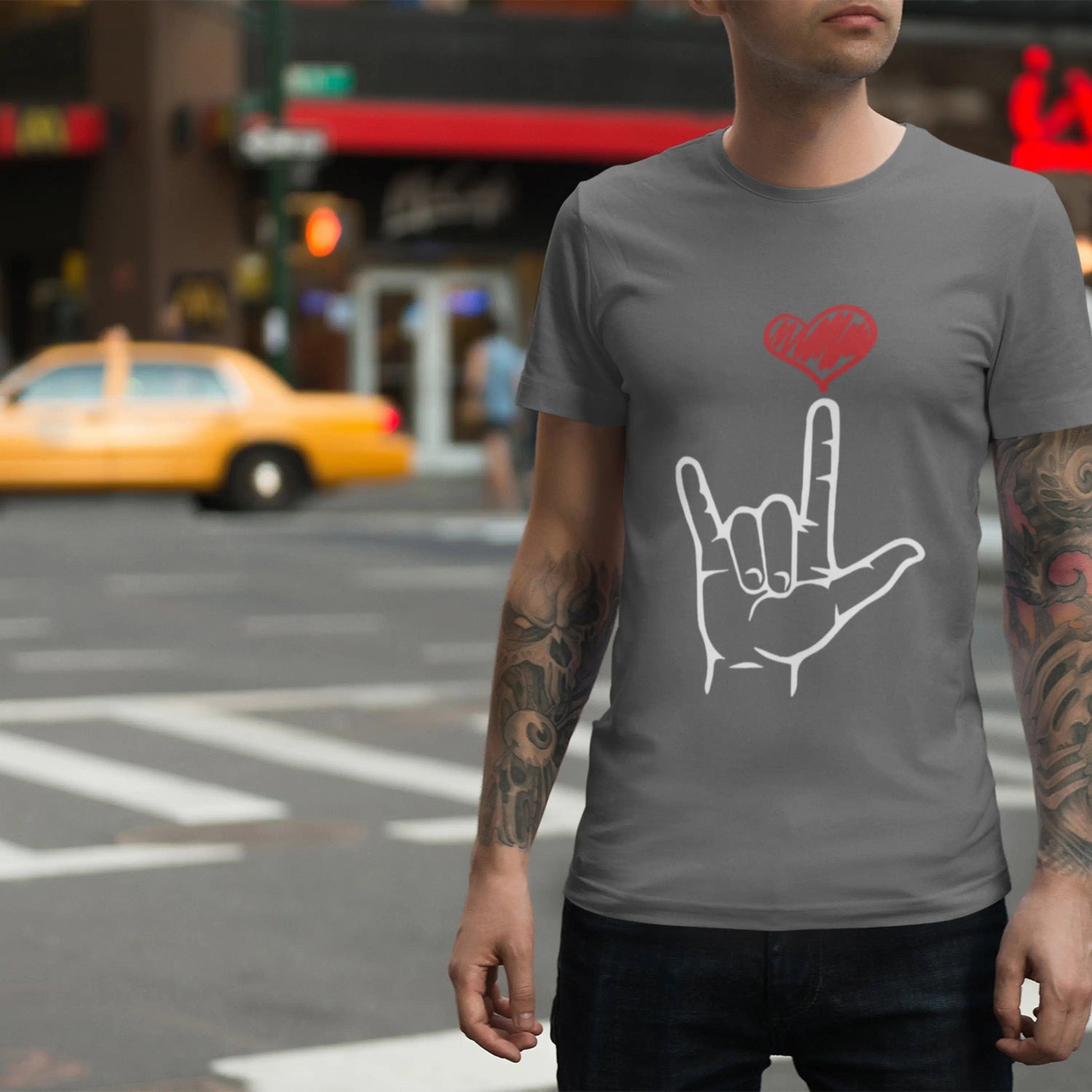 I Love You Hand Sign Sweatshirt, ASL Softstyle Tee