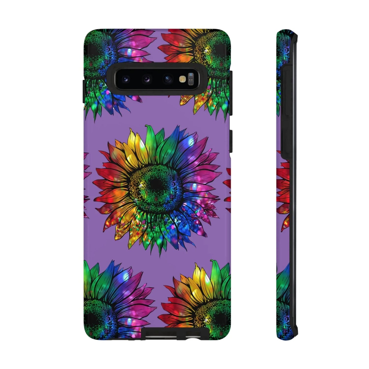 Jeweled Sunflower Rainbow in Purple Tough Phone Cases Samsung Galaxy S10 Glossy