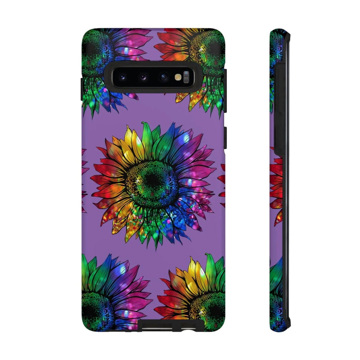 Jeweled Sunflower Rainbow in Purple Tough Phone Cases Samsung Galaxy S10 Matte