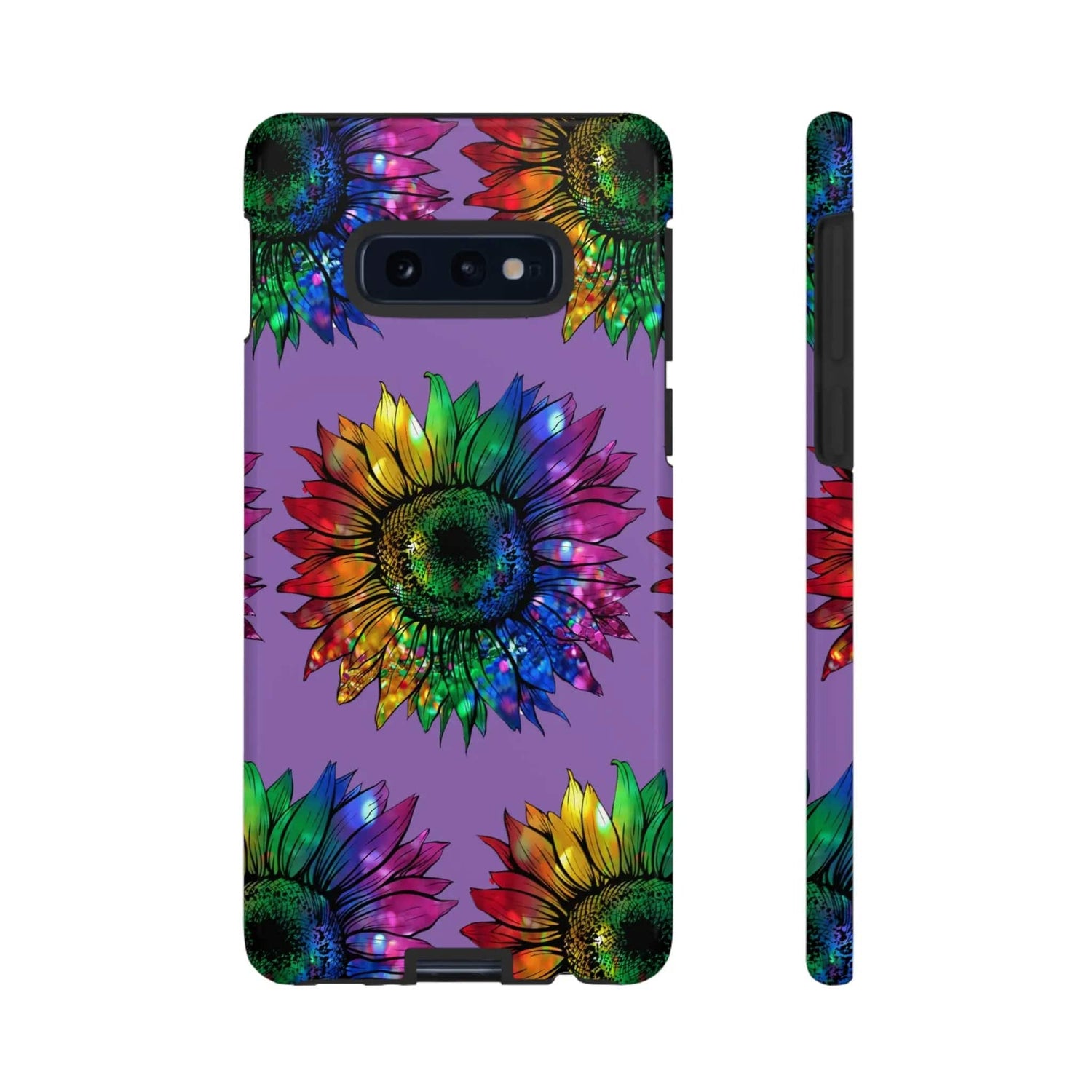 Jeweled Sunflower Rainbow in Purple Tough Phone Cases Samsung Galaxy S10E Glossy