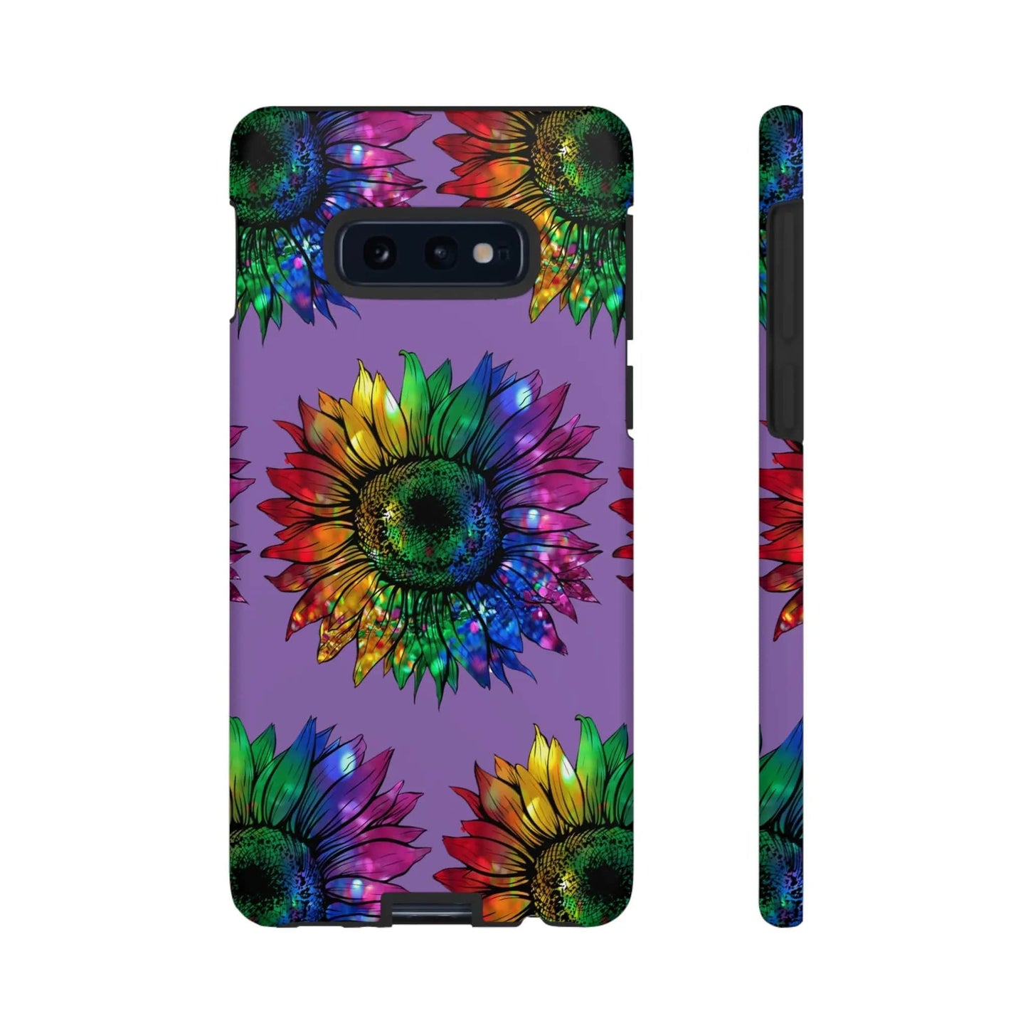 Jeweled Sunflower Rainbow in Purple Tough Phone Cases Samsung Galaxy S10E Matte