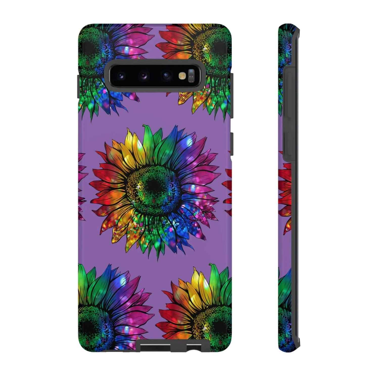 Jeweled Sunflower Rainbow in Purple Tough Phone Cases Samsung Galaxy S10 Plus Glossy