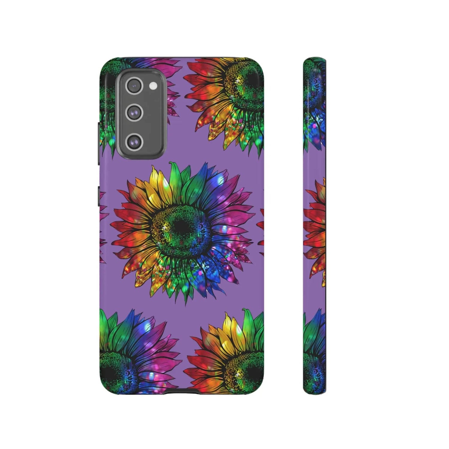 Jeweled Sunflower Rainbow in Purple Tough Phone Cases Samsung Galaxy S20 FE Glossy