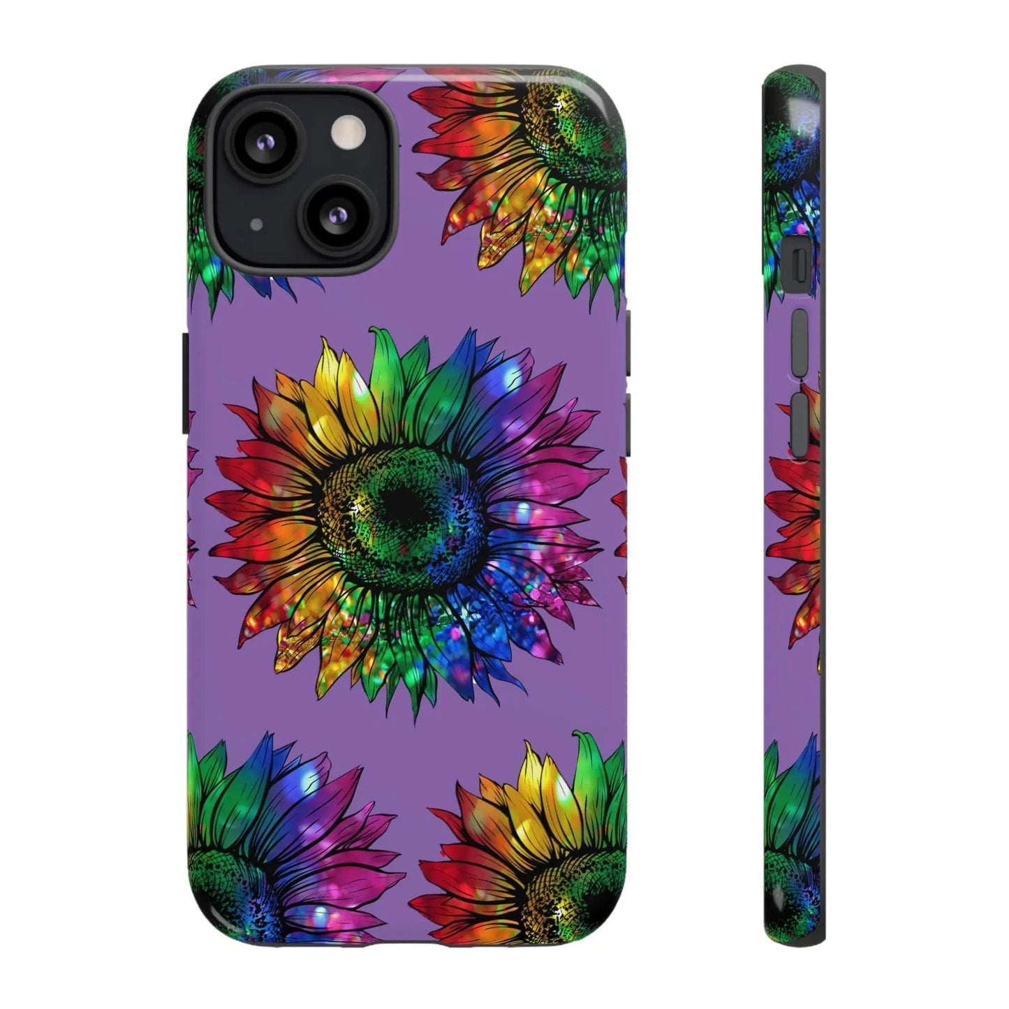 Jeweled Sunflower Rainbow in Purple Tough Phone Cases iPhone 13 Glossy