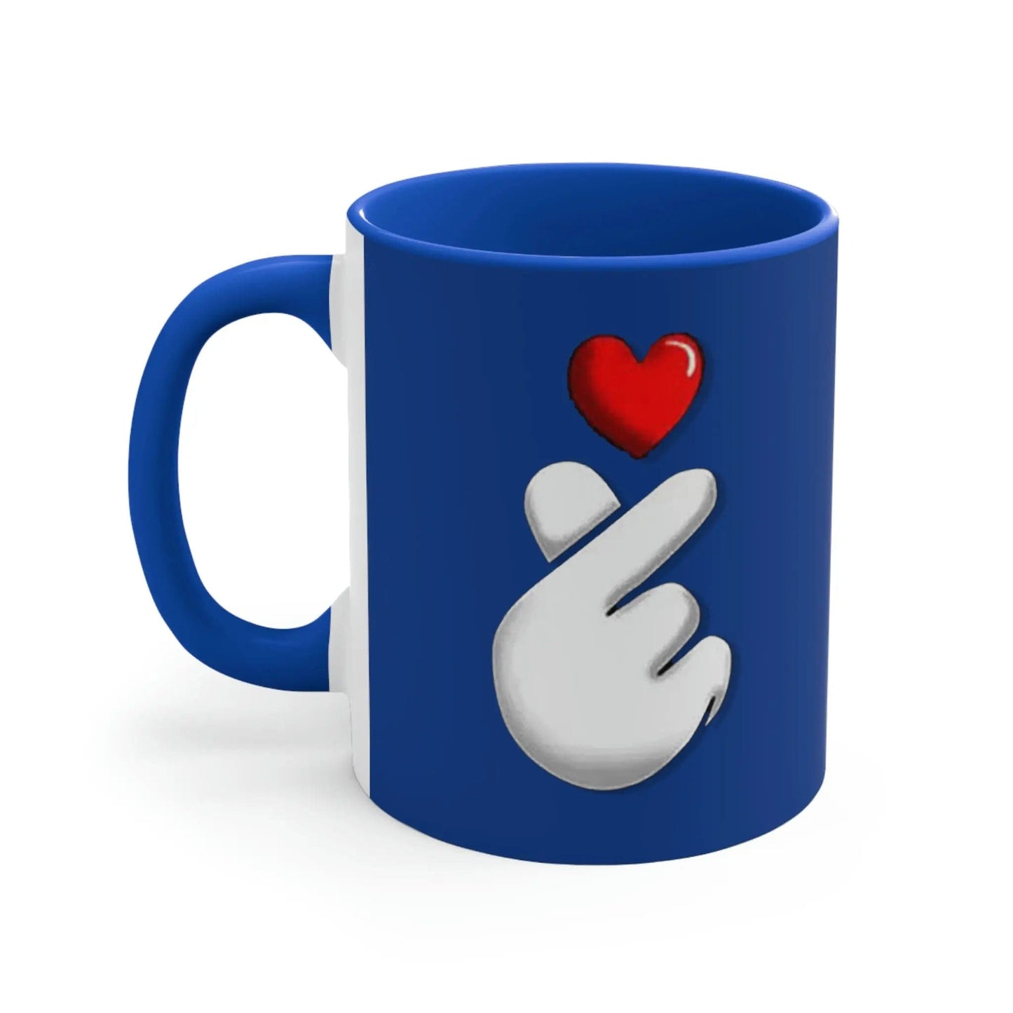 Korean Love sign 11oz Accent Mug 11oz Blue