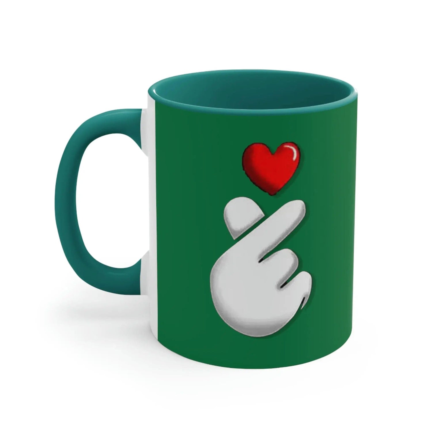 Korean Love sign 11oz Accent Mug 11oz Green