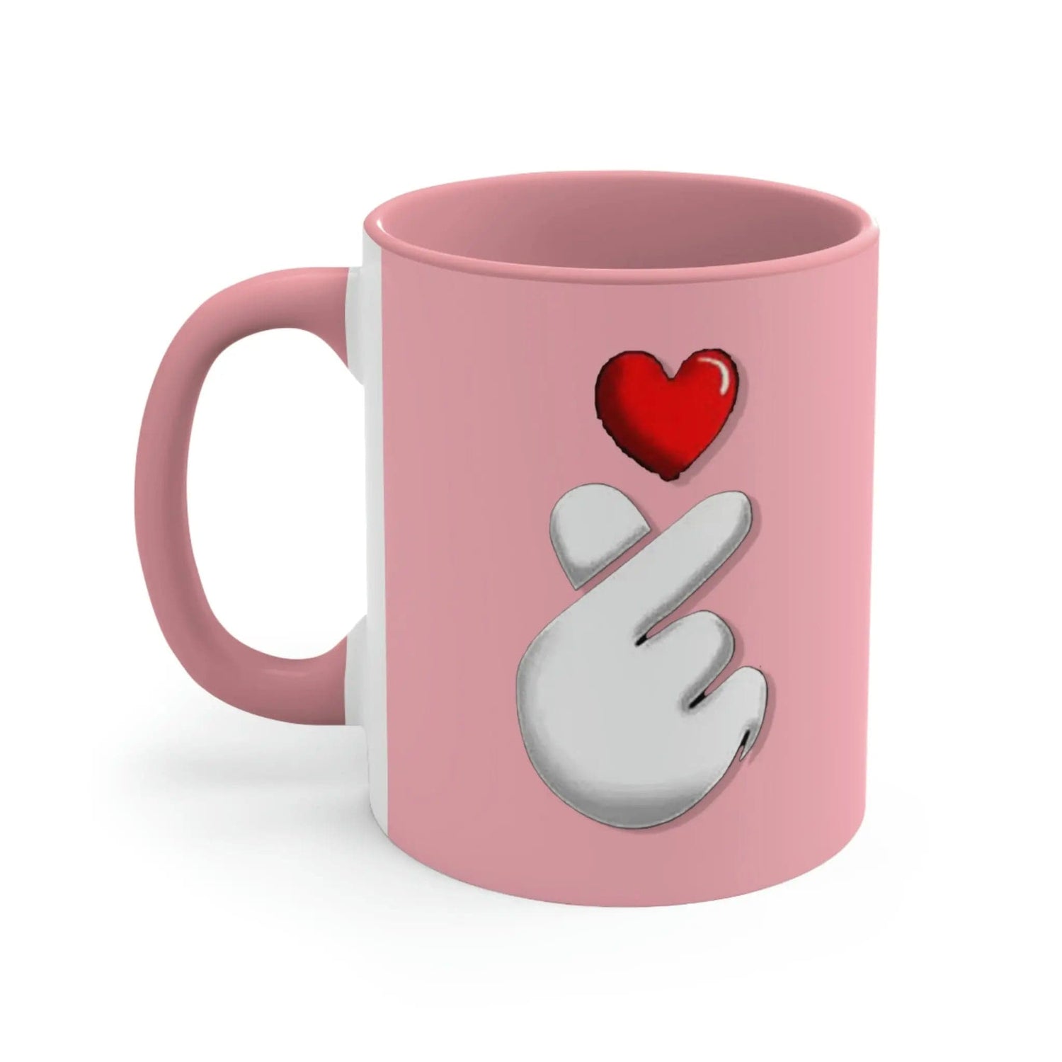 Korean Love sign 11oz Accent Mug 11oz Pink